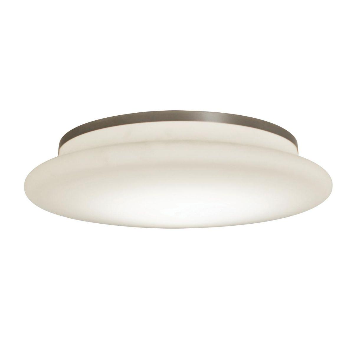 Sutton 18 in. LED Flush Mount Light with Motion Sensor Selectable CCT Satin Nickel Finish