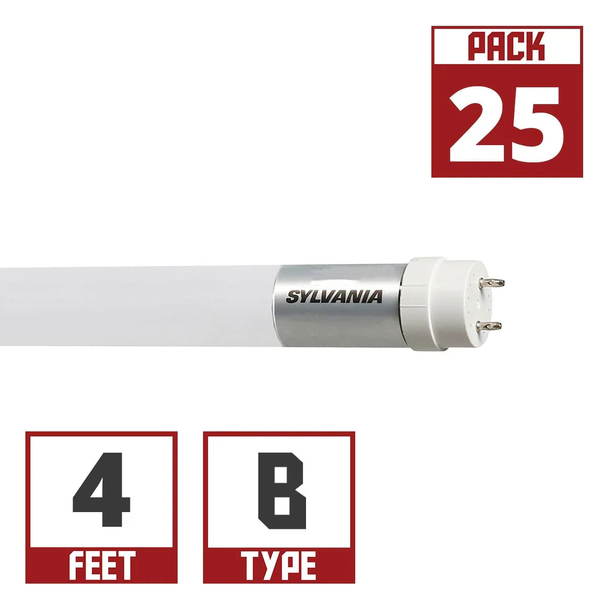 Sylvania 40970 ECOLED18T8L48FG841TYPEB 4ft LED T8 Tube, 18 Watt, 2200