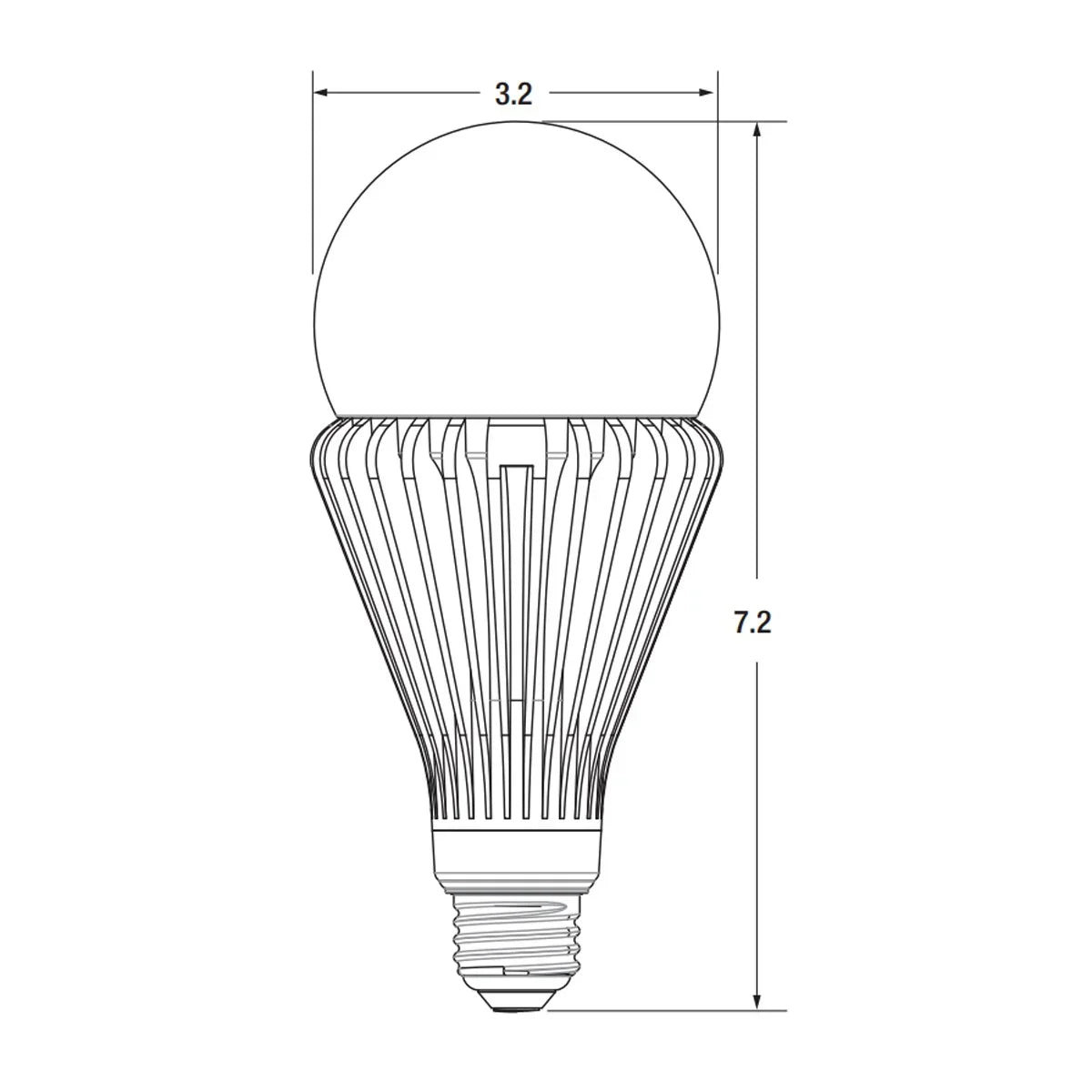 PS25 LED Bulb, 32 Watts, 4300 Lumens, 5000K, E26 Base, 200W Equal, Energy Star, 120-277V - Bees Lighting