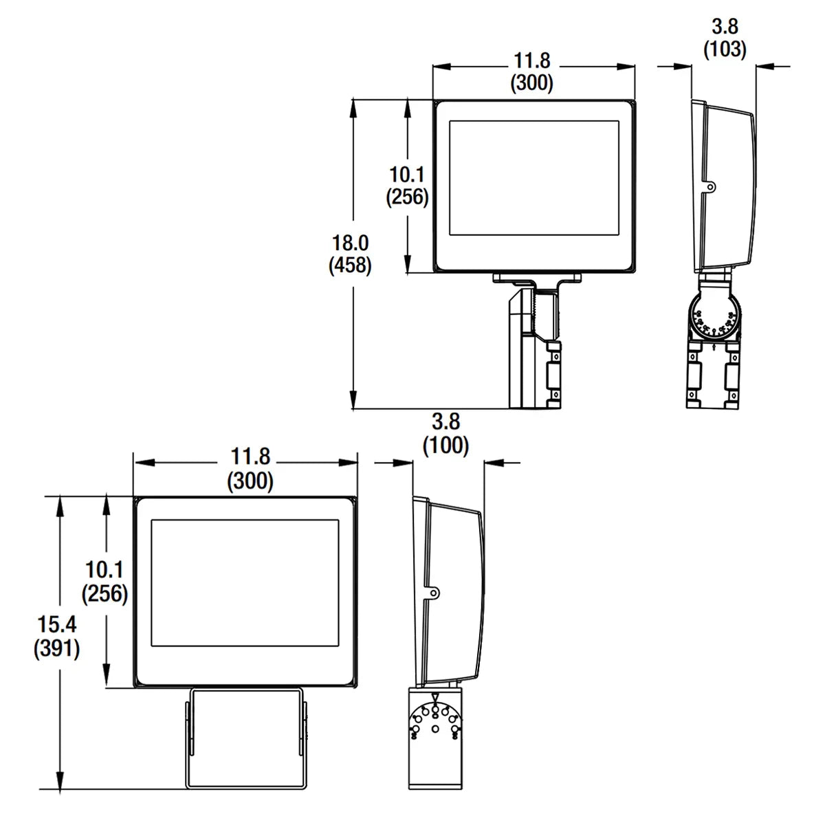 LED Flood Light, 20300 Lm, 140W, 30K/40K/50K, Slipfitter & Trunnion, 120-277V - Bees Lighting
