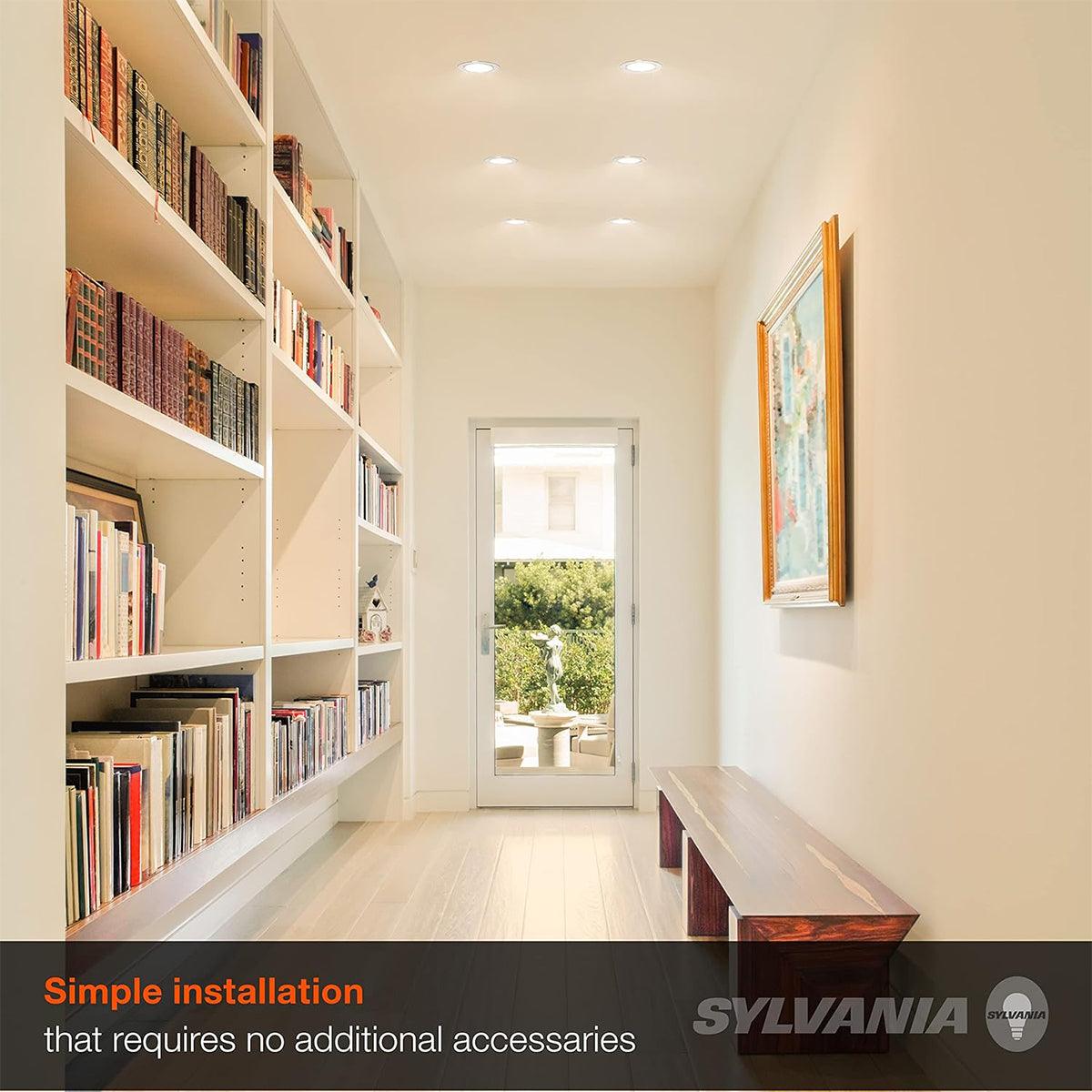 5/6'' Recessed LED Retrofit Can Light, 65W Equal, 625 Lumens, 3000K, Smooth White Trim (Pack of 4)