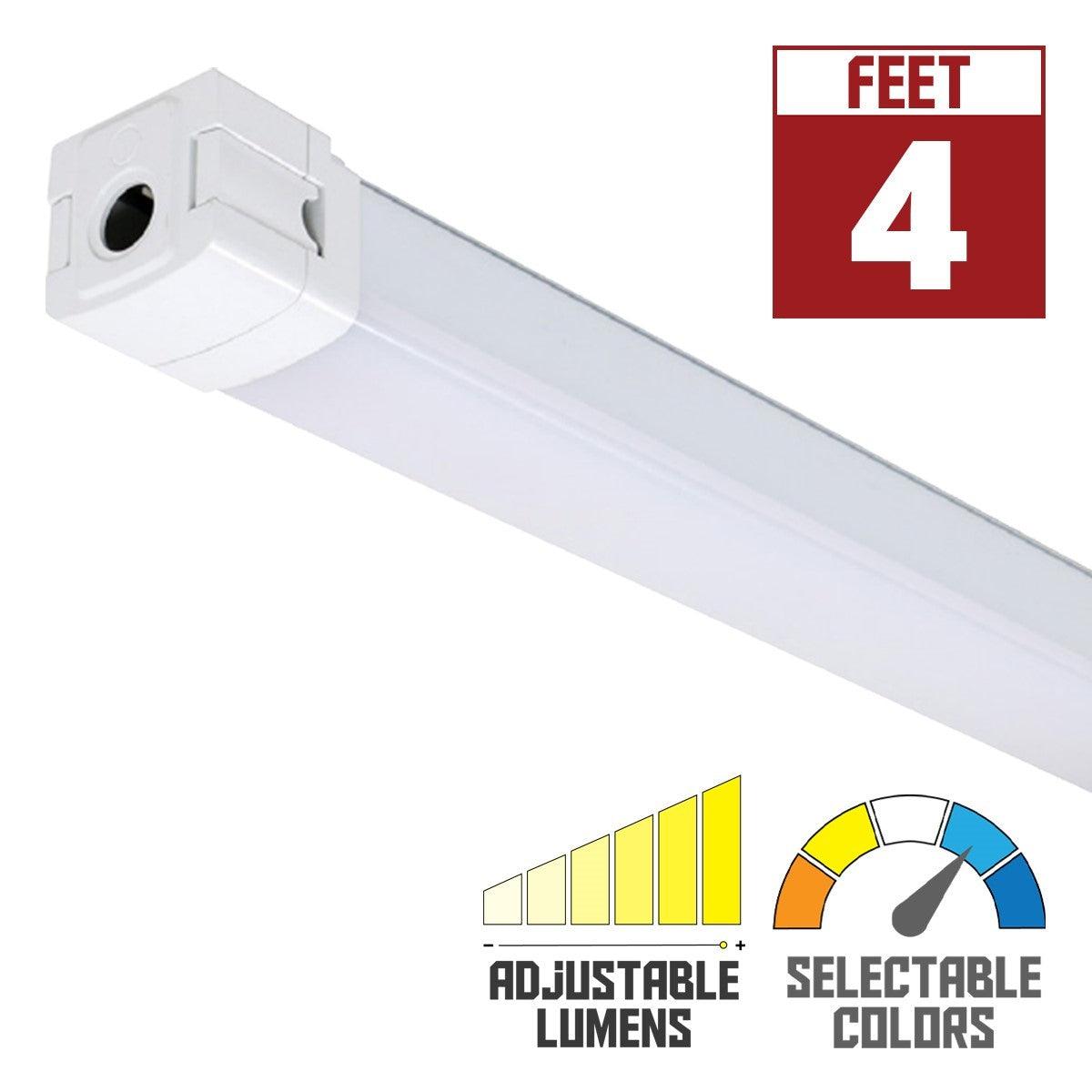 4ft LED Tri Proof Vapor Light, Adjustable 50 Watts 5750 Lumens, Selectable CCT 35K/40K/50K, 120/277V - Bees Lighting
