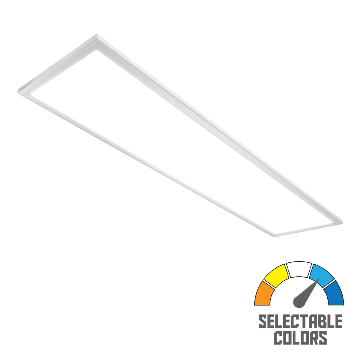 1x4 LED Surface Mount Panel, 46W, 4200 Lumens, 30K/40K/50K, 120V, White - Bees Lighting