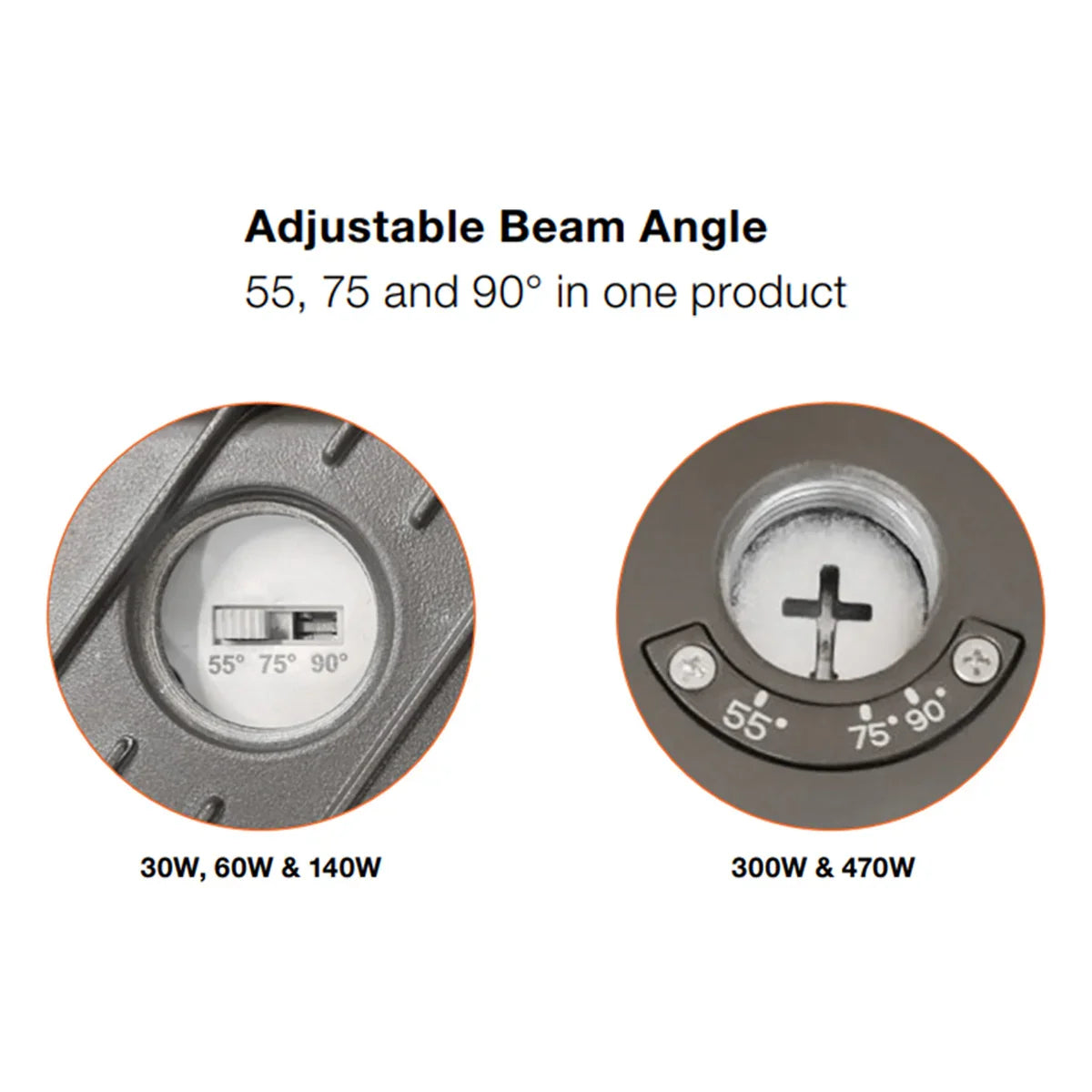 LED Flood Light, 8700 lm, 60W, 30K/40K/50K, Kunckle & Trunnion, 120-347V, Bronze - Bees Lighting