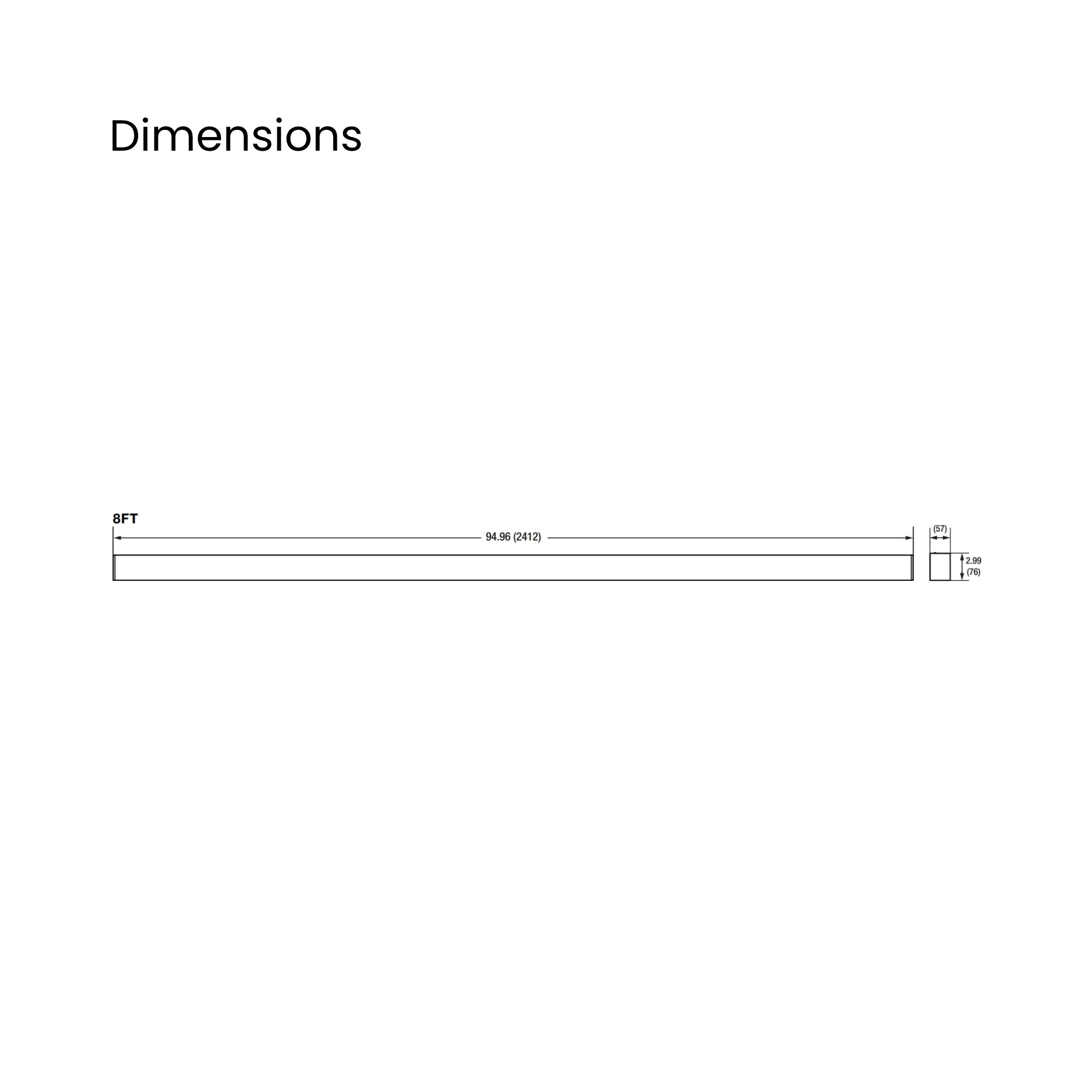 4ft LED Linear Light, 48W, 4800lm, 30K/35K/40K, 120-277V, Wall Mount