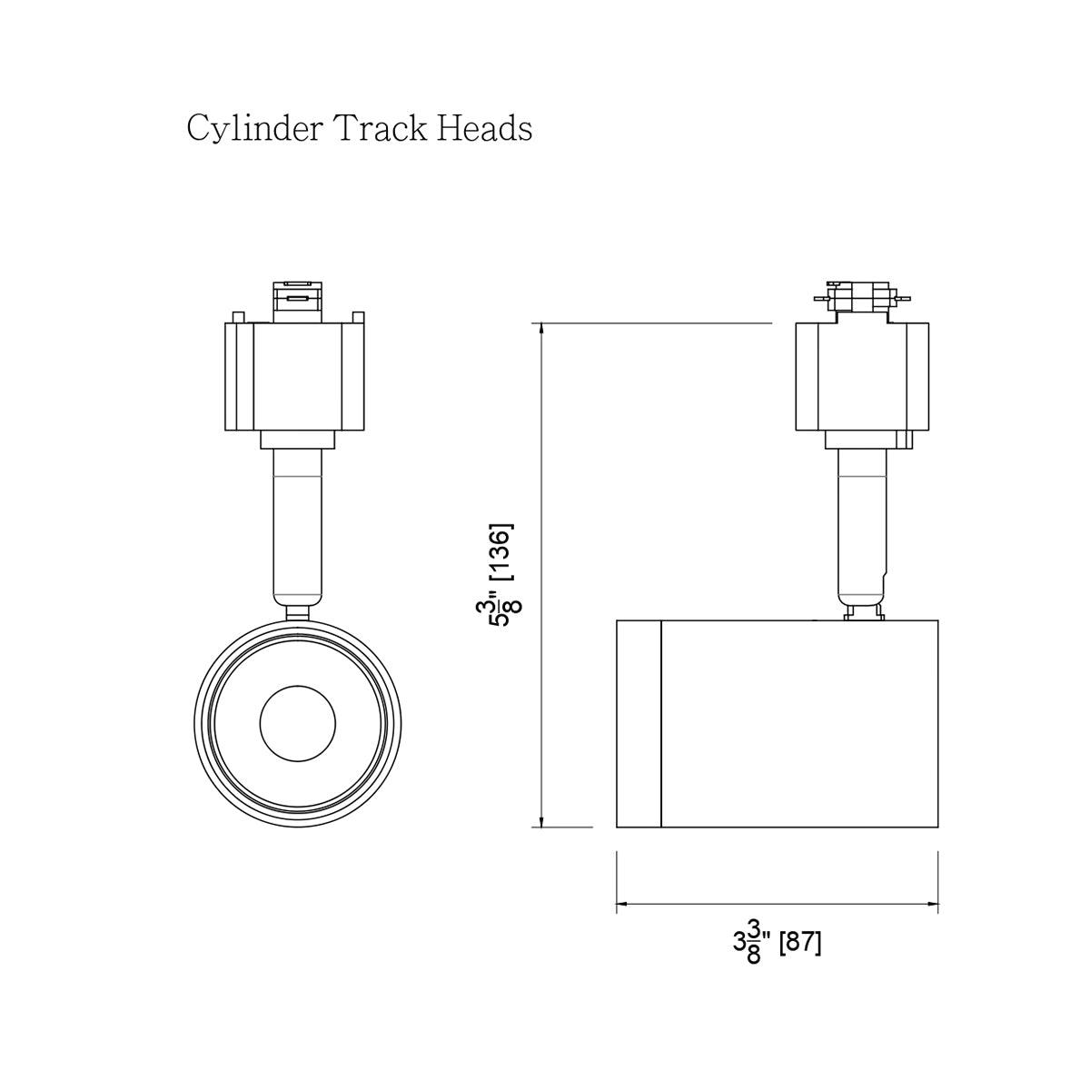 LED Small Cylindrical Halo Track Head, 12W, 1020 Lumens, 3000K