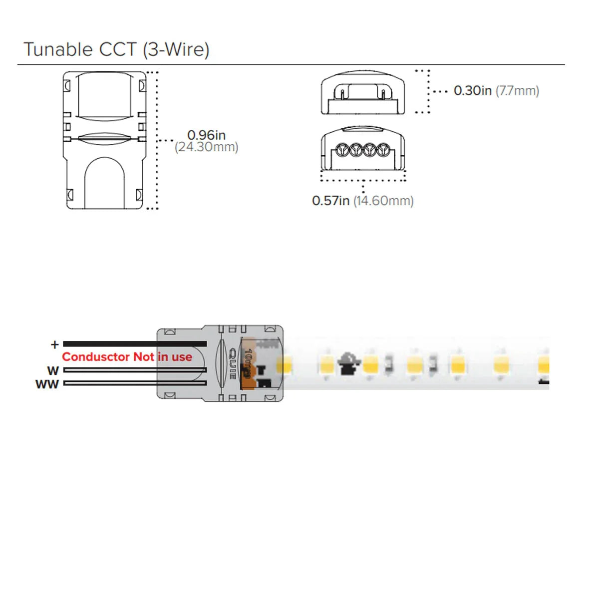 6ft 4-Wire Power Feed with Snap Connector for Trulux Tunable CCT & RGB Tape Lights - Bees Lighting