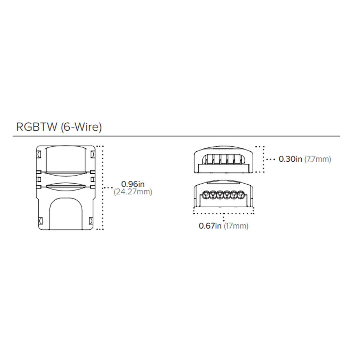 Trulink Tape to Tape Splice Connector, 6 Wire, IP20 Rated - Bees Lighting