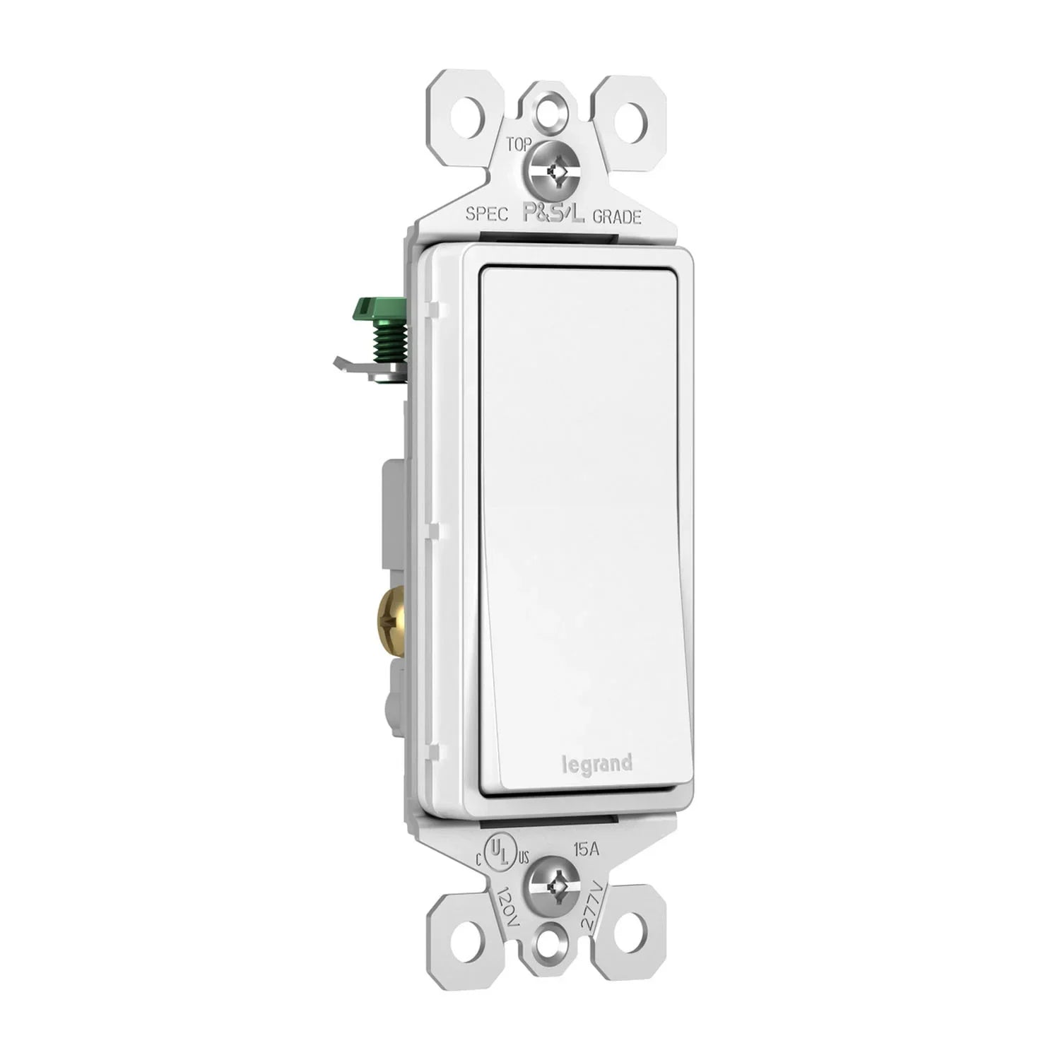 radiant Single-Pole Rocker Light Switch, 15-Amp, 120V, White - Bees Lighting