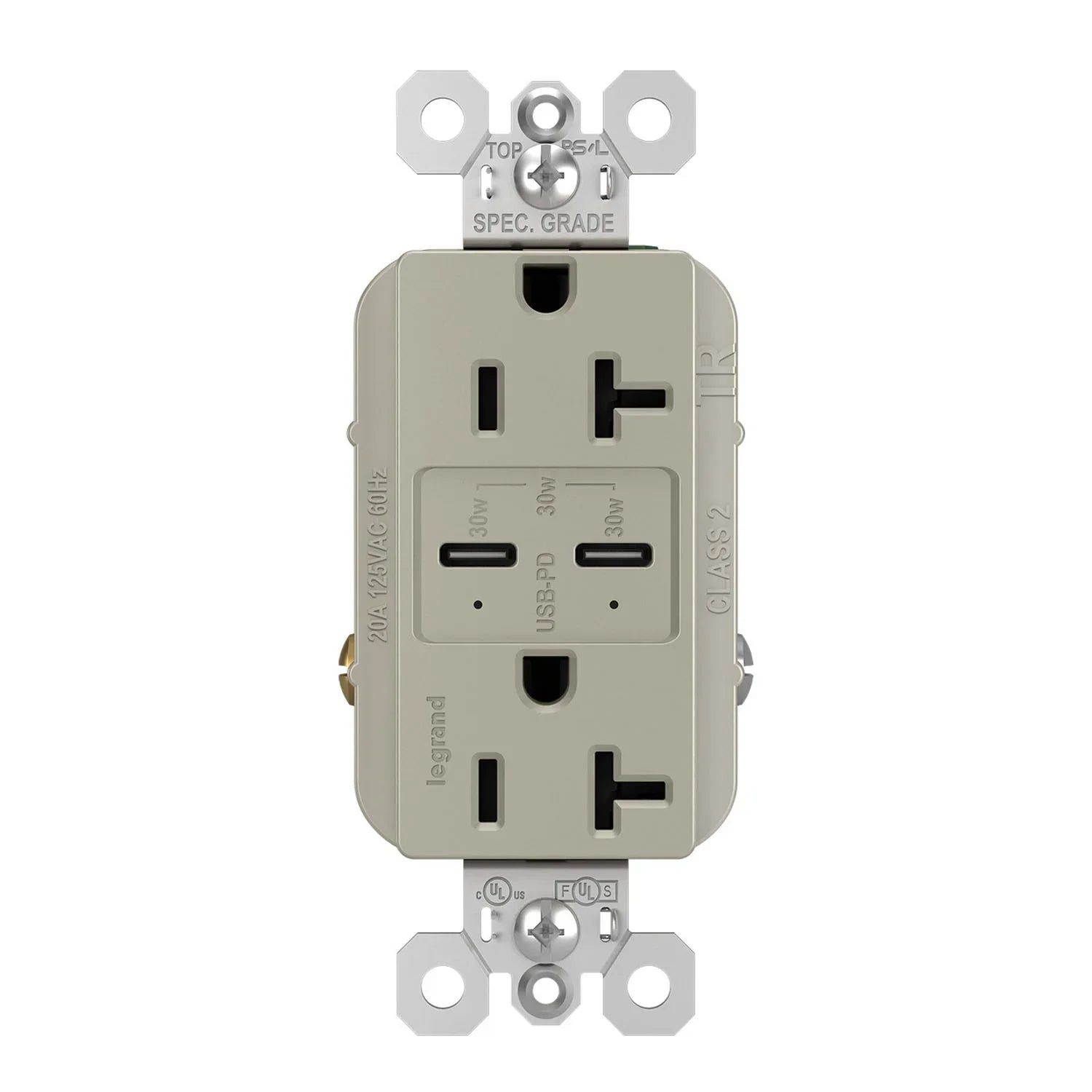 radiant 20A Tamper Resistant Outlet with PLUS Power Delivery USB Type C/C - Bees Lighting