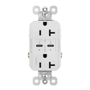radiant 20A Tamper Resistant Outlet with PLUS Power Delivery USB Type C/C - Bees Lighting