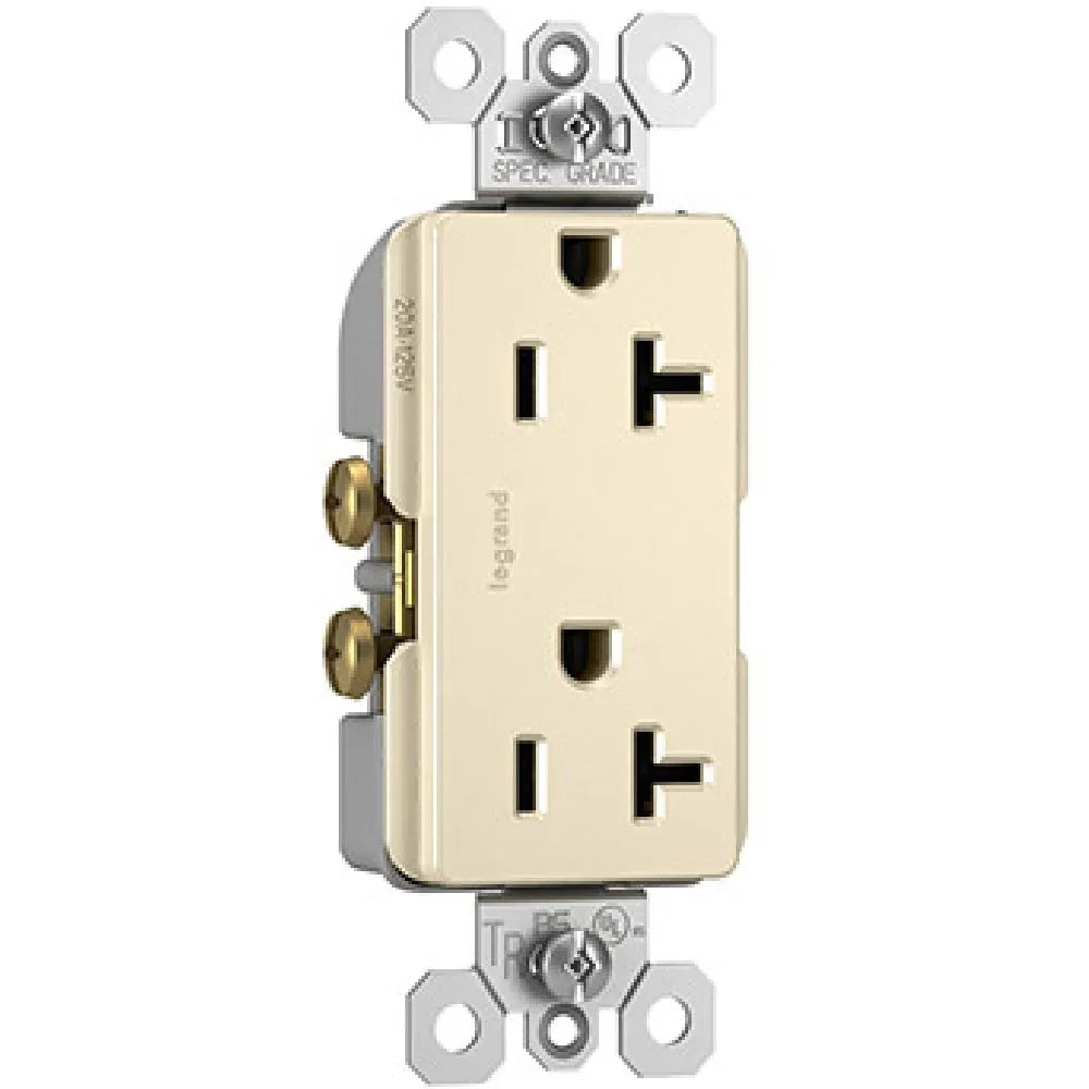 radiant Spec Grade 20A Duplex Tamper-Resistant Receptacle, Light Almond - Bees Lighting