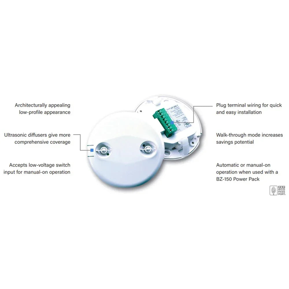 Wattstopper Dual Technology Ultrasonic 360° Occupancy Ceiling Sensor, 24VDC, White - Bees Lighting