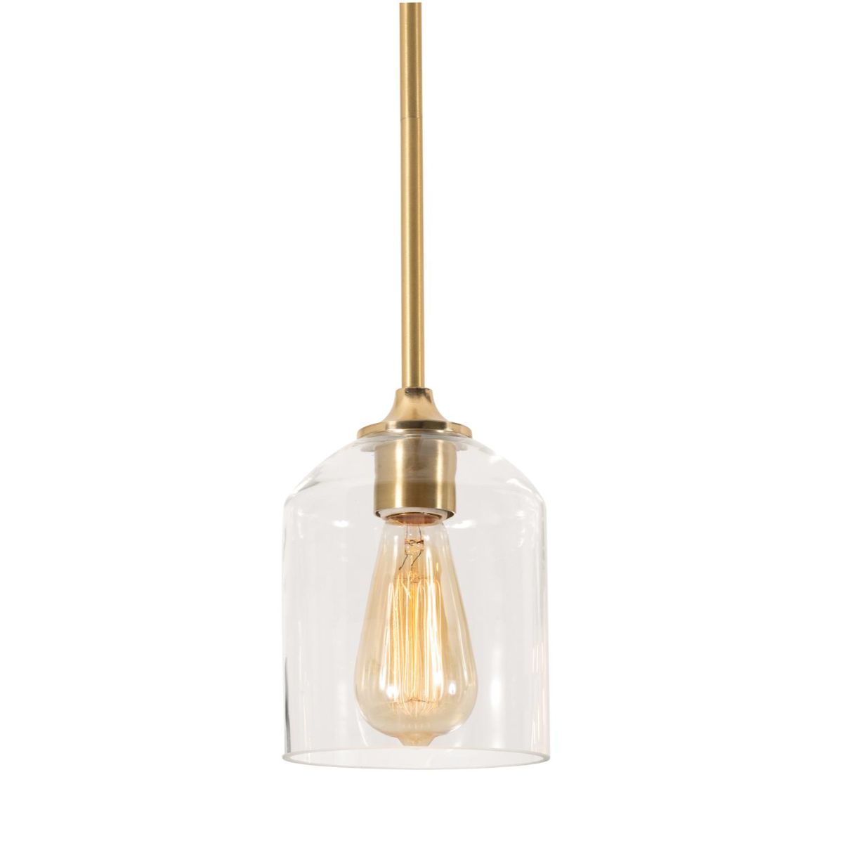 William 6 In. Pendant Light Satin Brass Finish - Bees Lighting
