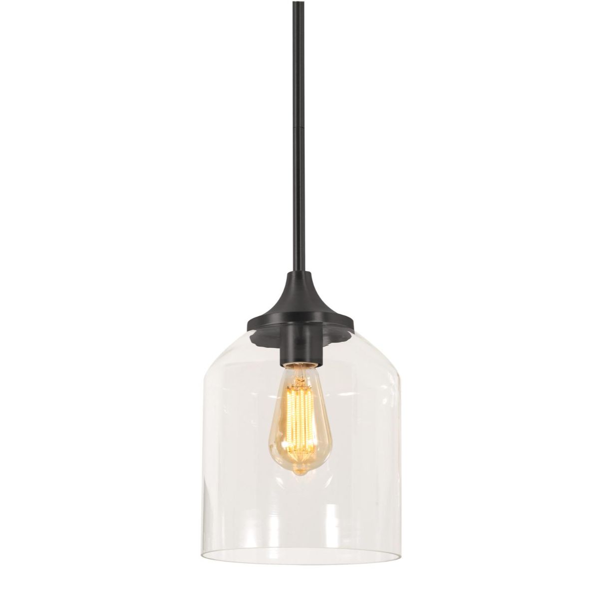 William 8 In. Pendant Light Black Finish - Bees Lighting