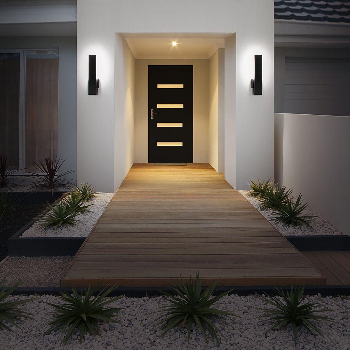 Stag 18 in LED Outdoor Wall Sconce CCT Selectable Black Finish - Bees Lighting