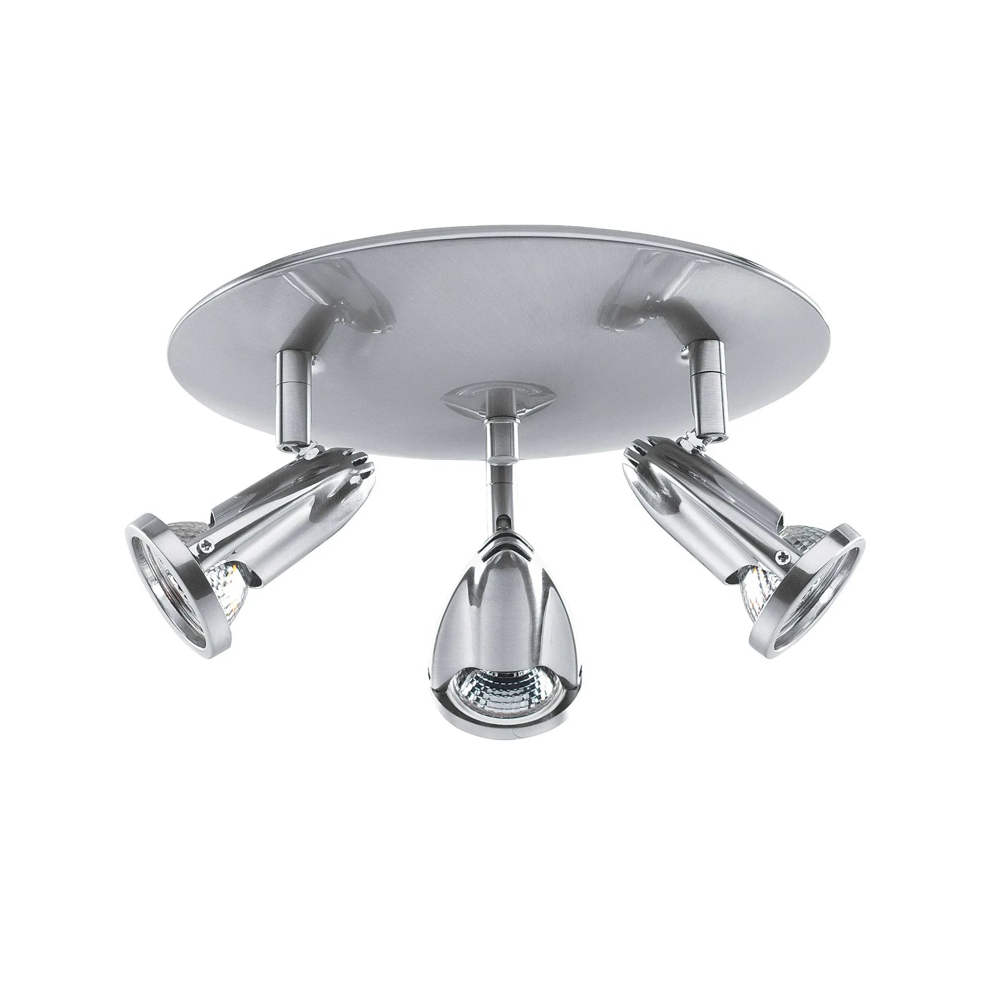 Cobra 10" 3-Light Spotlight Cluster, Brushed Steel Finish