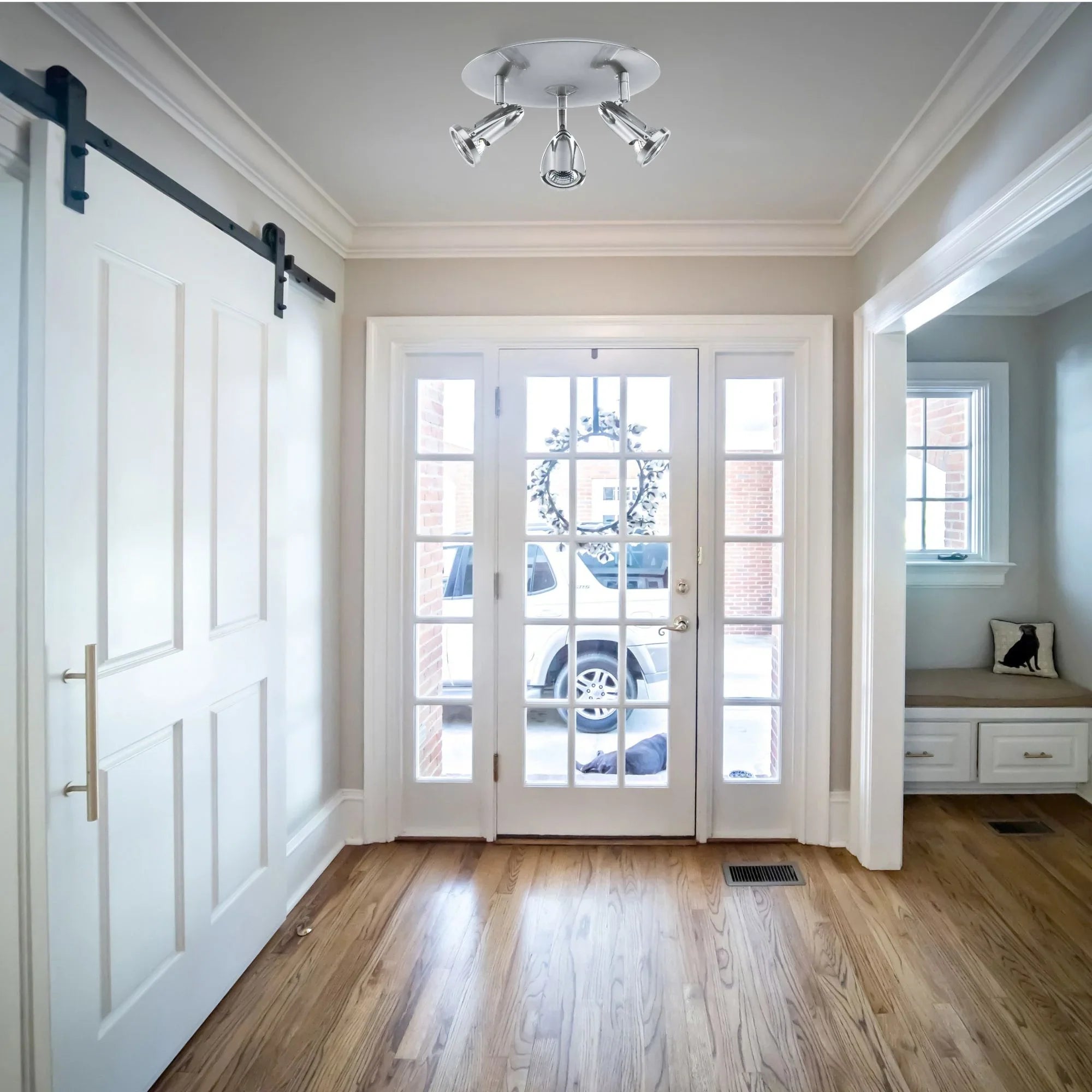 Cobra 10" 3-Light Spotlight Cluster, Brushed Steel Finish