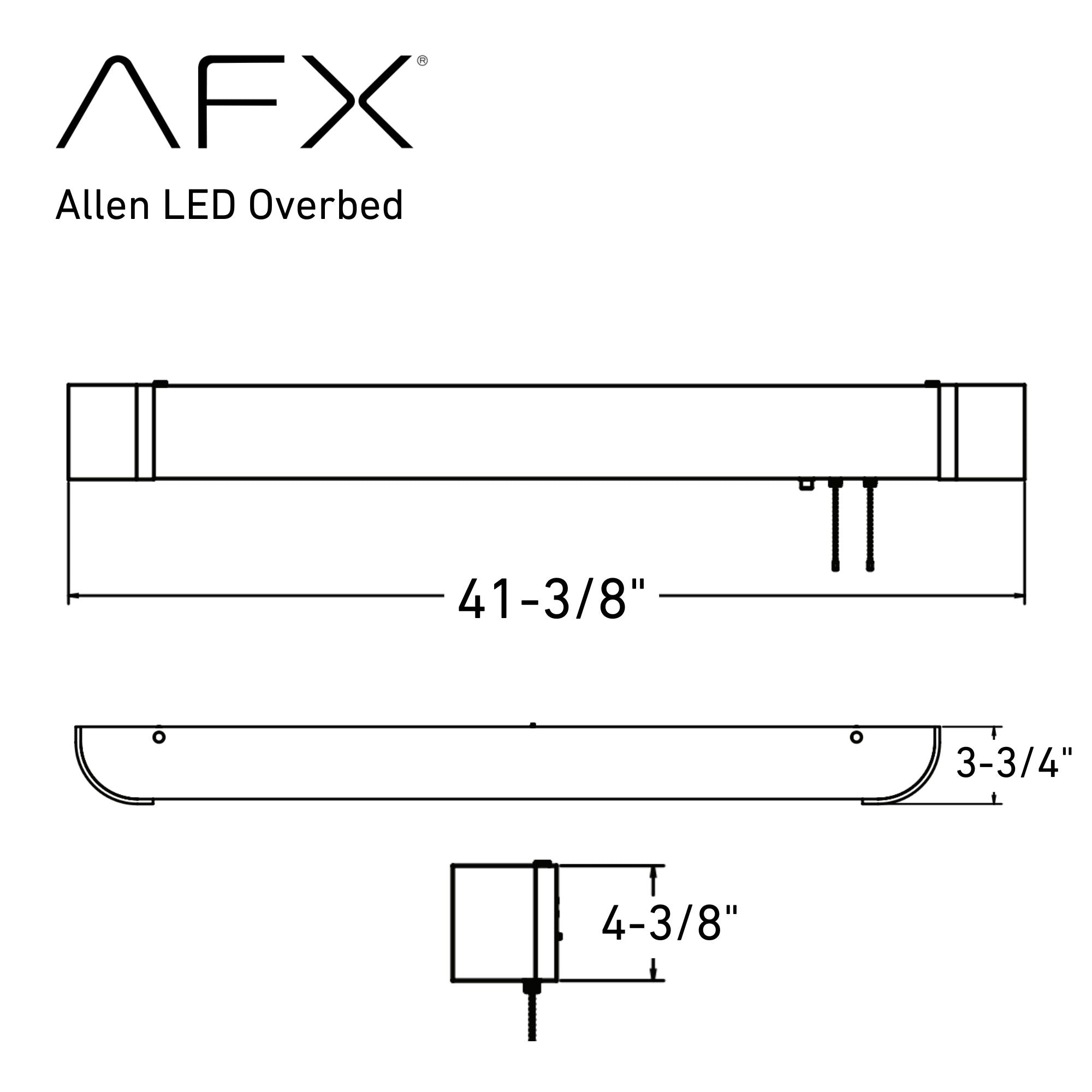 Allen 41 in. LED Overbed Bar Satin Nickel finish - Bees Lighting