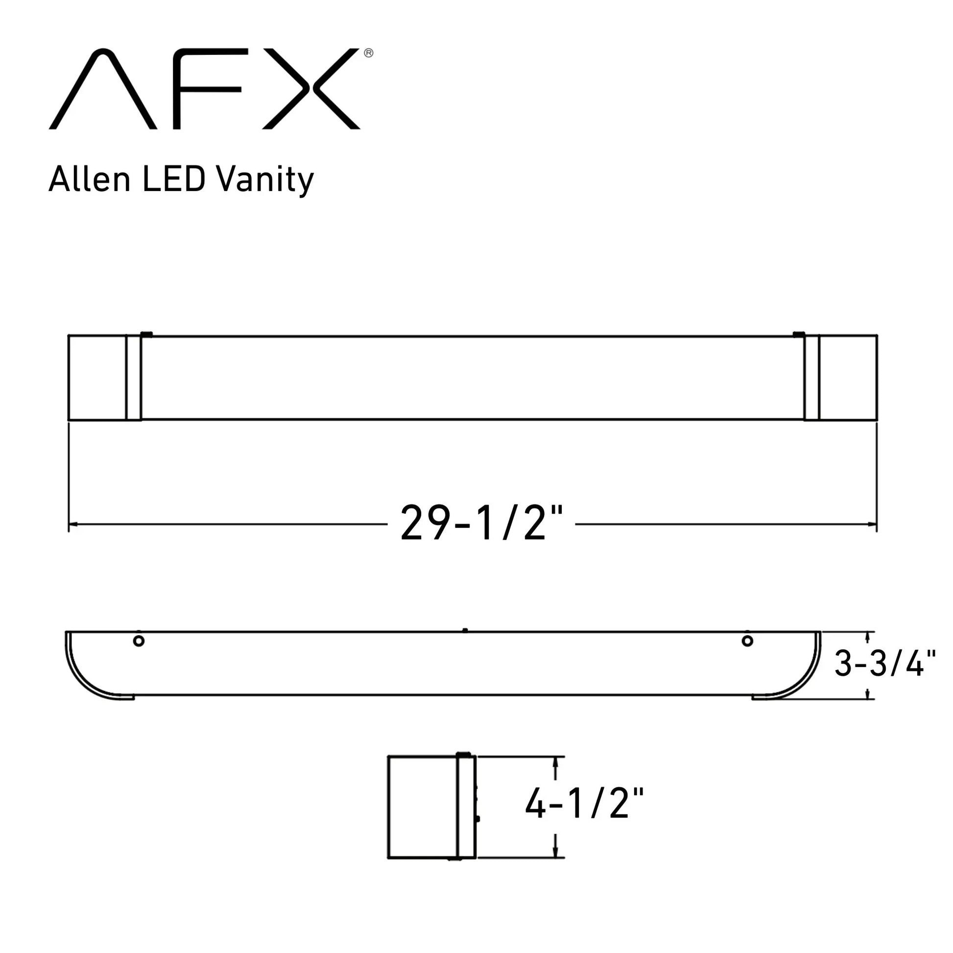 Allen 30" LED Vanity, Satin Nickel Finish - Bees Lighting