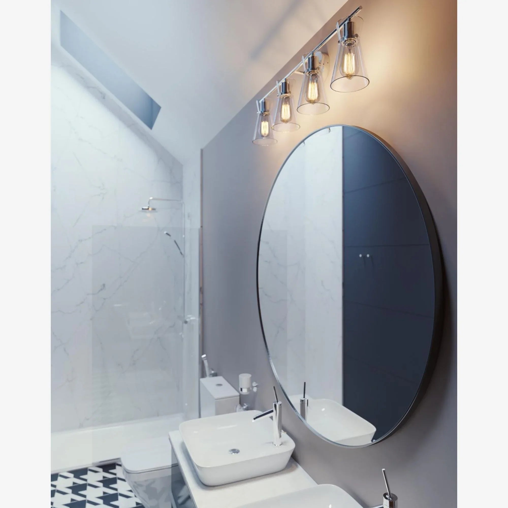 Amanda 31" 4-Light Vanity, Polished Chrome Finish - Bees Lighting