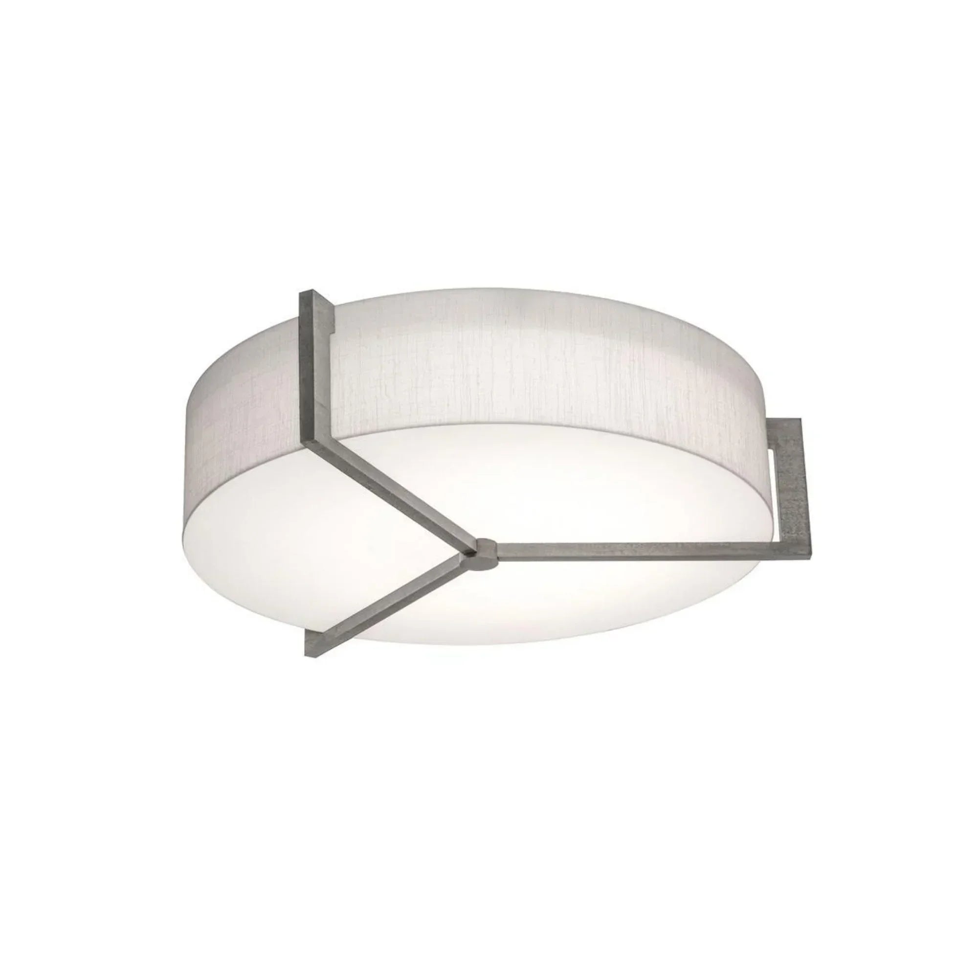Apex 17" LED Flush Mount, Linen White/Grey Finish