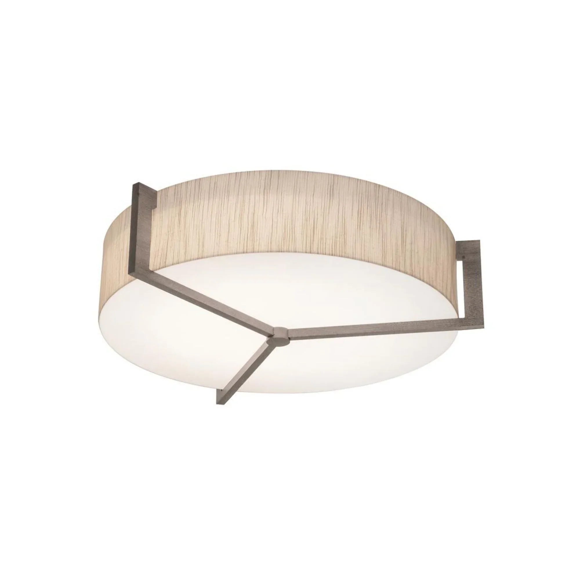 Apex 17" 3-Light Flush Mount, Jute/Weathered Grey Finish
