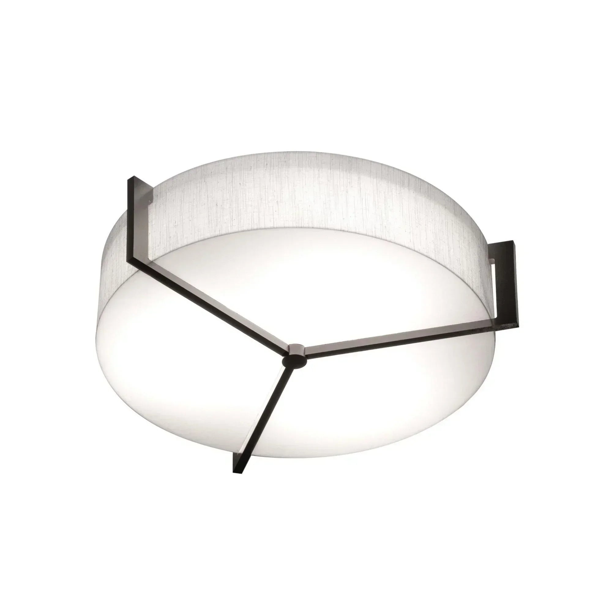 Apex 21" LED Flush Mount, Linen White/Espresso Finish