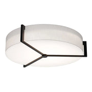 Apex 33" LED Flush Mount, Linen White/Espresso Finish, Battery Backup & Motion Sensor