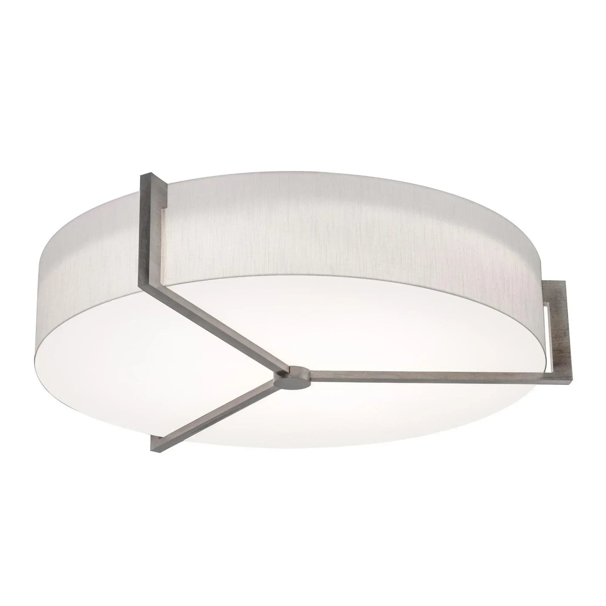 Apex 33" LED Flush Mount, Linen White/Grey Finish