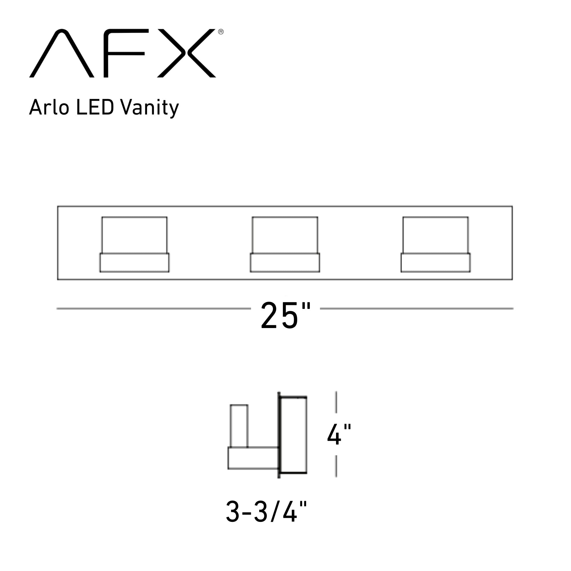 Arlo 25 in. 3 Lights LED Vanity Light Satin Nickel Finish 120-277V - Bees Lighting