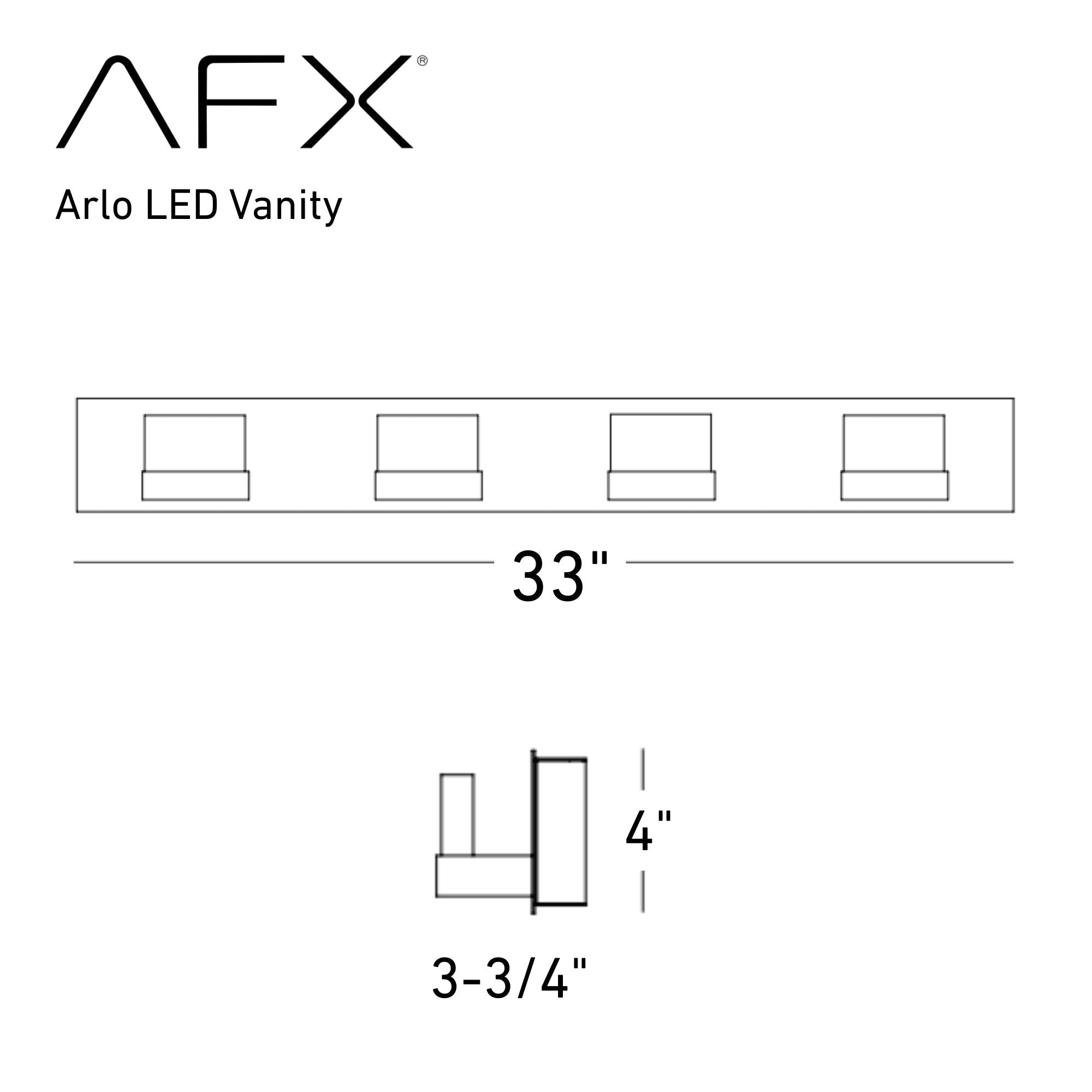 Arlo 33 in. 4 Lights LED Vanity Light Satin Nickel Finish 120-277V - Bees Lighting