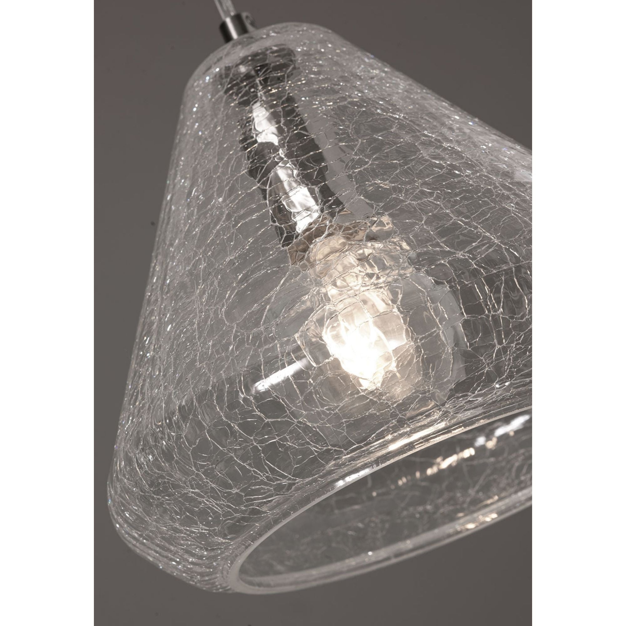 Armitage 3 lights Pendant Light Satin Nickel finish with Clear Crackle shade - Bees Lighting