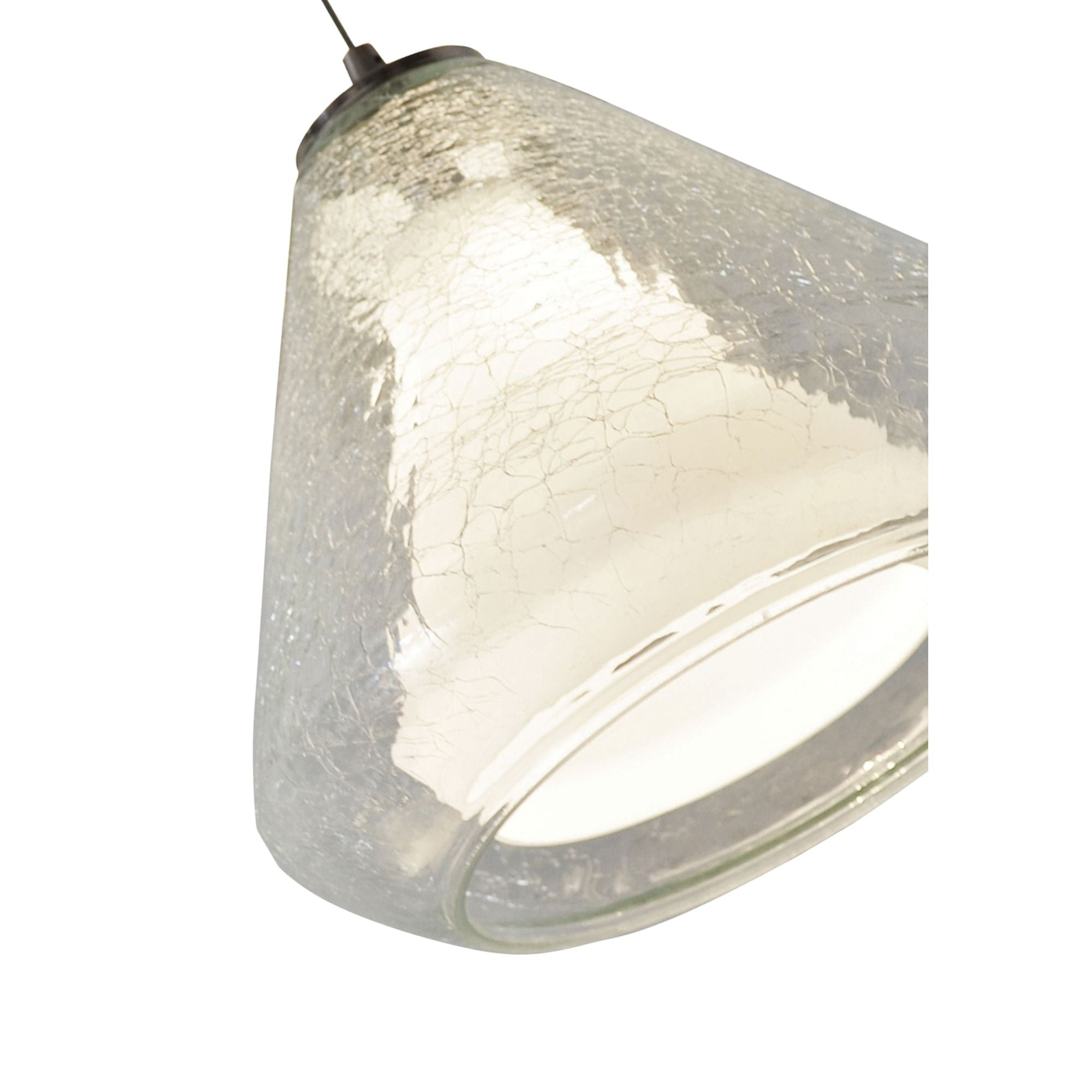 Armitage 10 in. LED Pendant Light 120V 4000K Satin Nickel finish with Clear Crackle & White shade - Bees Lighting