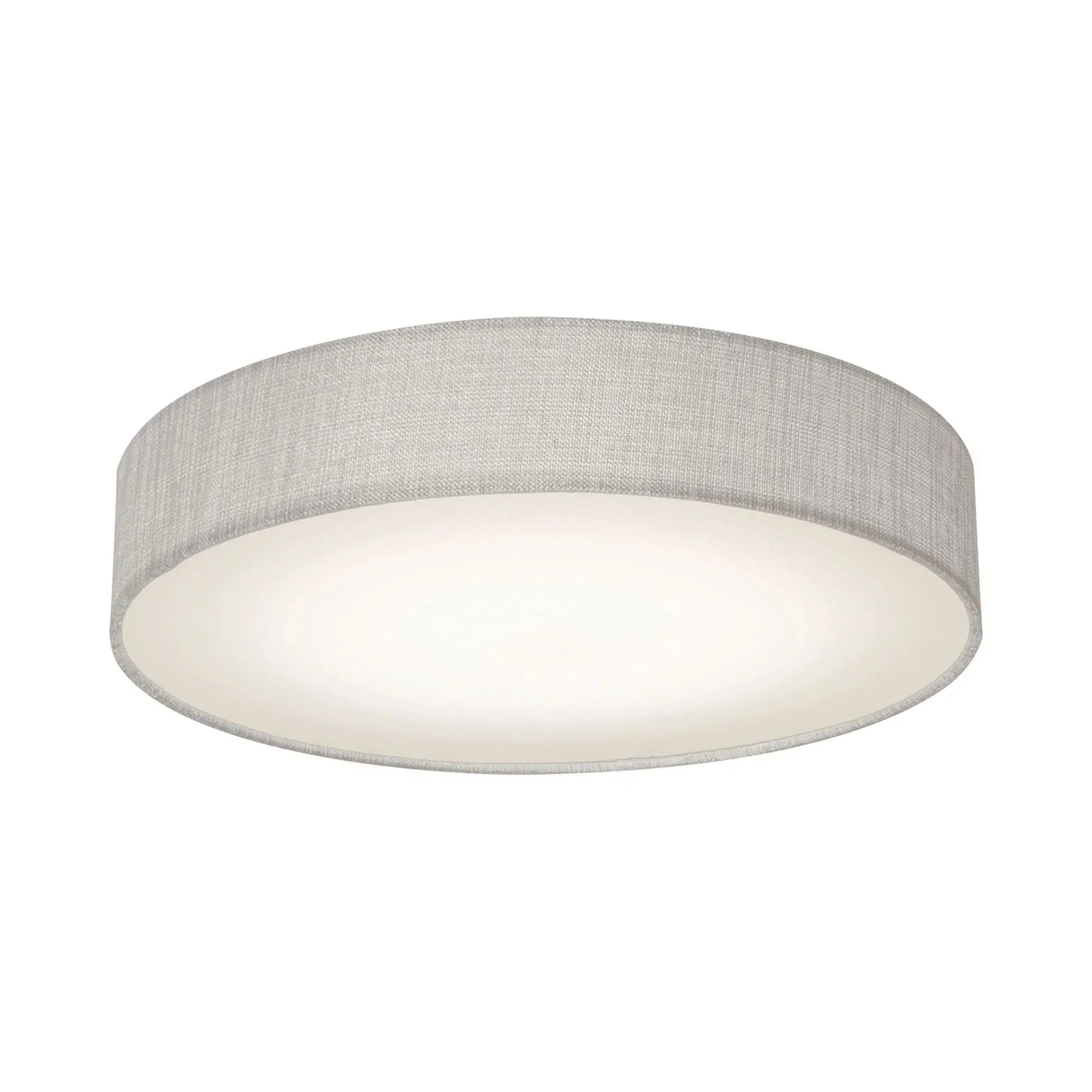 Ashland LED Flush Mount with Grey Linen Fabric Shade - Bees Lighting