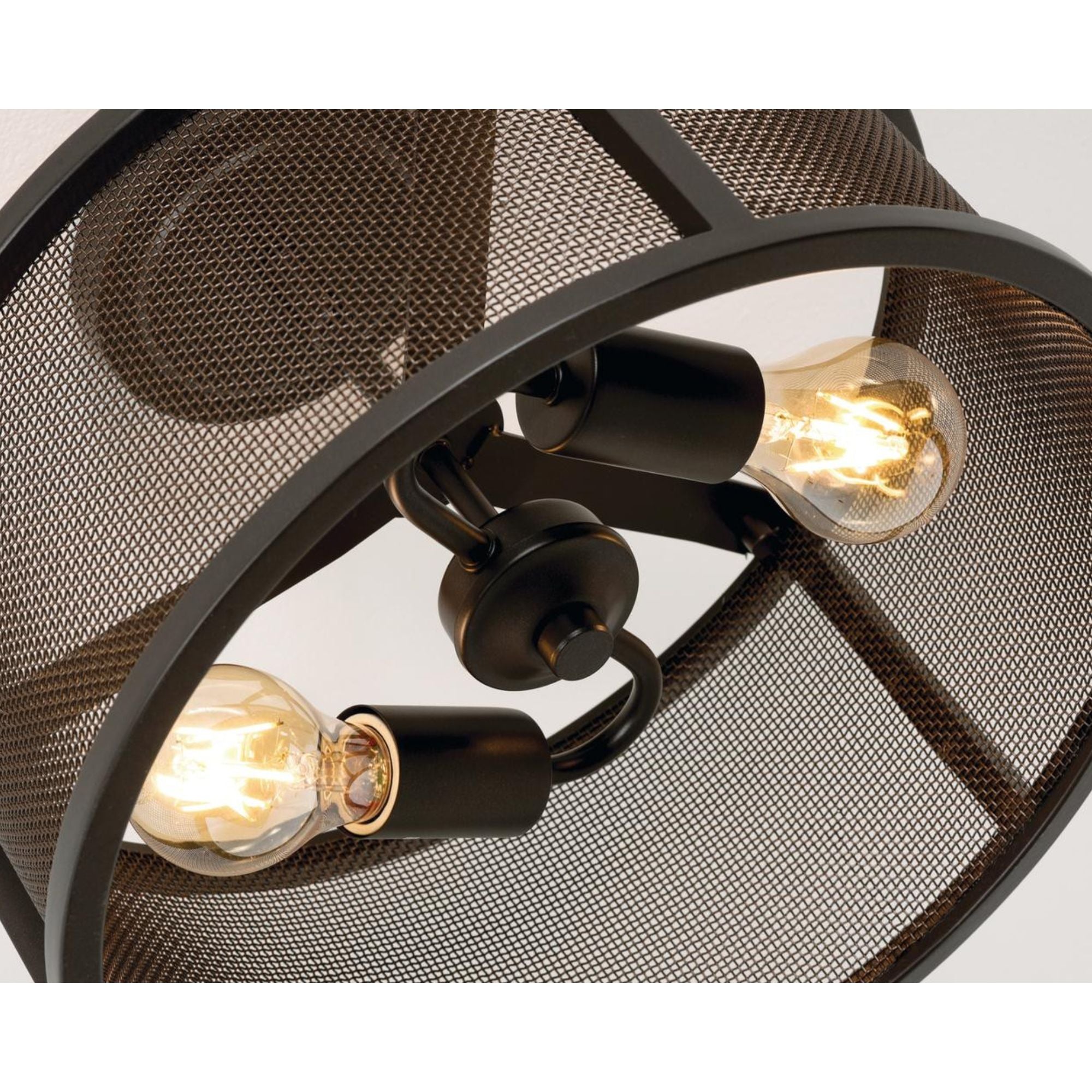 Austin 14" 2 Lights Semi Flush Mount Light Bronze finish - Bees Lighting