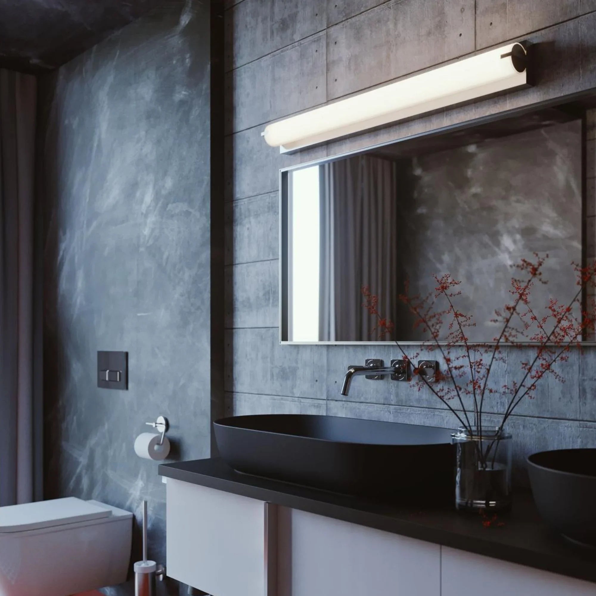 Axel 25" LED Vanity, Black Finish - Bees Lighting