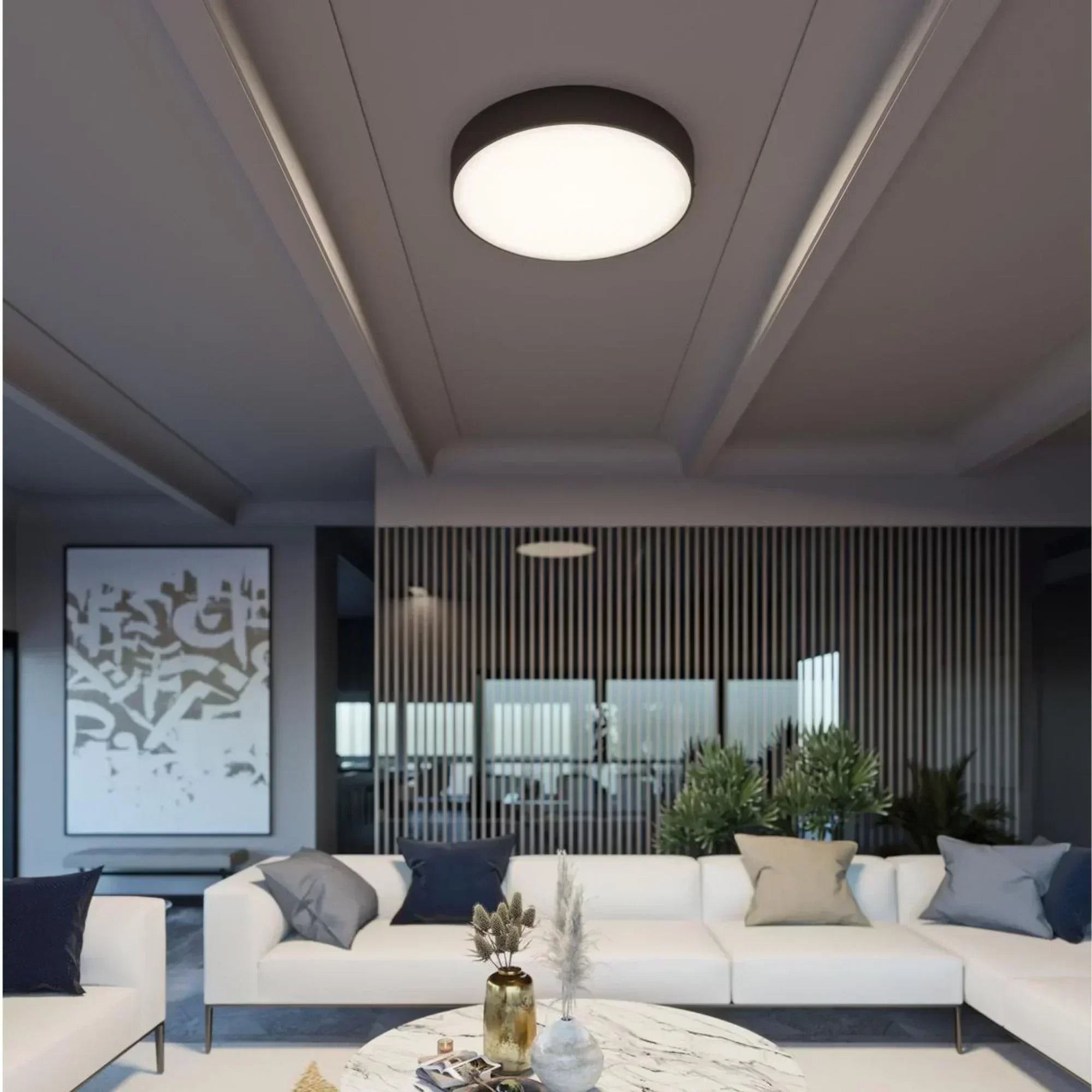 Bailey 24" LED Flush Mount, Black Finish, Motion Sensor