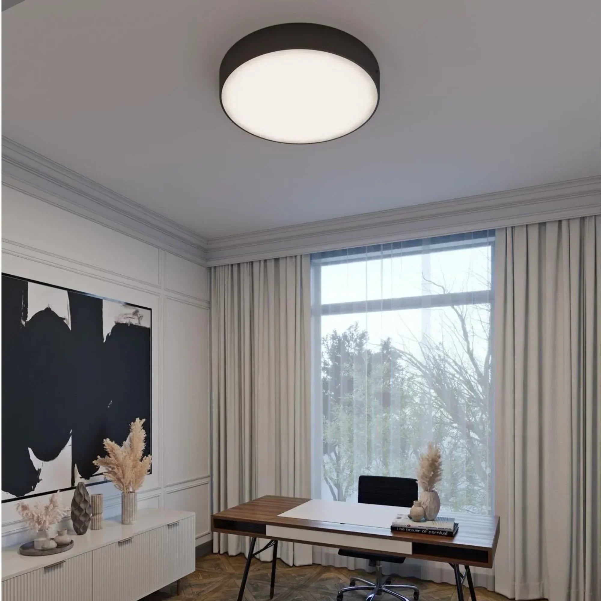 Bailey 30" LED Flush Mount, Black Finish