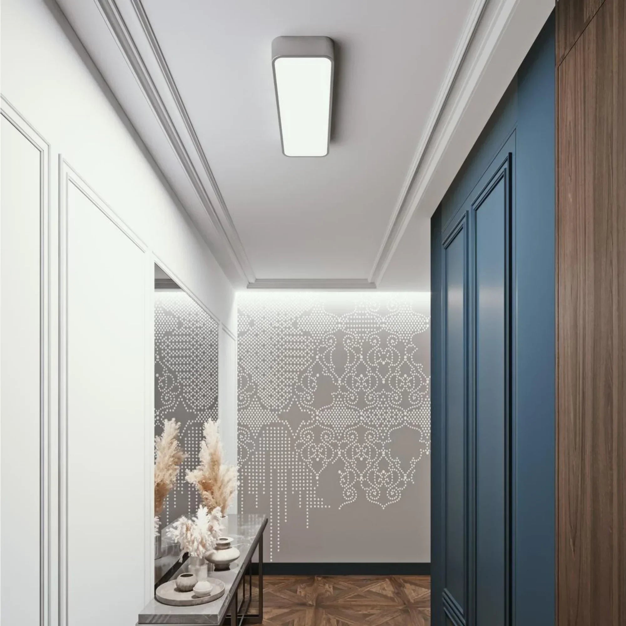 Bailey 24" LED Linear Flush Mount, Satin Nickel Finish, Motion Sensor
