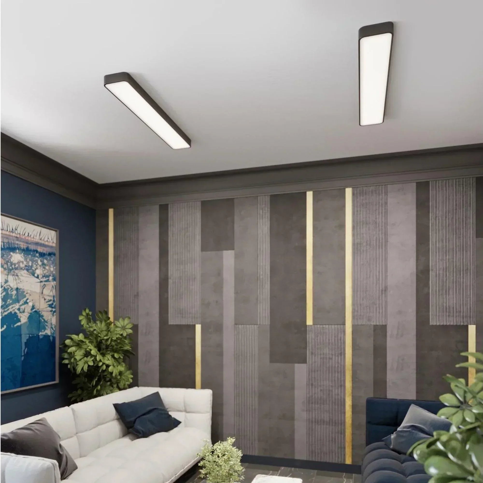 Bailey 46" LED Linear Flush Mount, Black Finish
