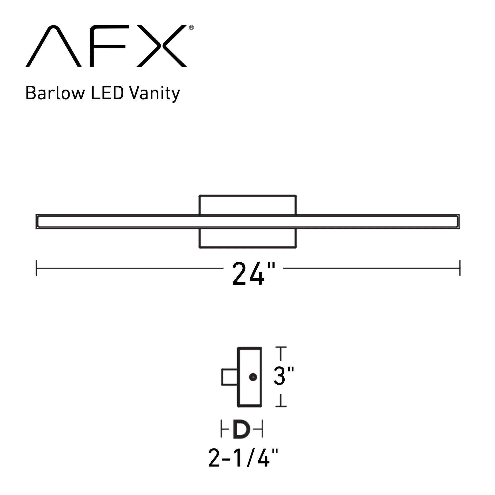 Barlow 24" LED Vanity, Polished Chrome Finish - Bees Lighting
