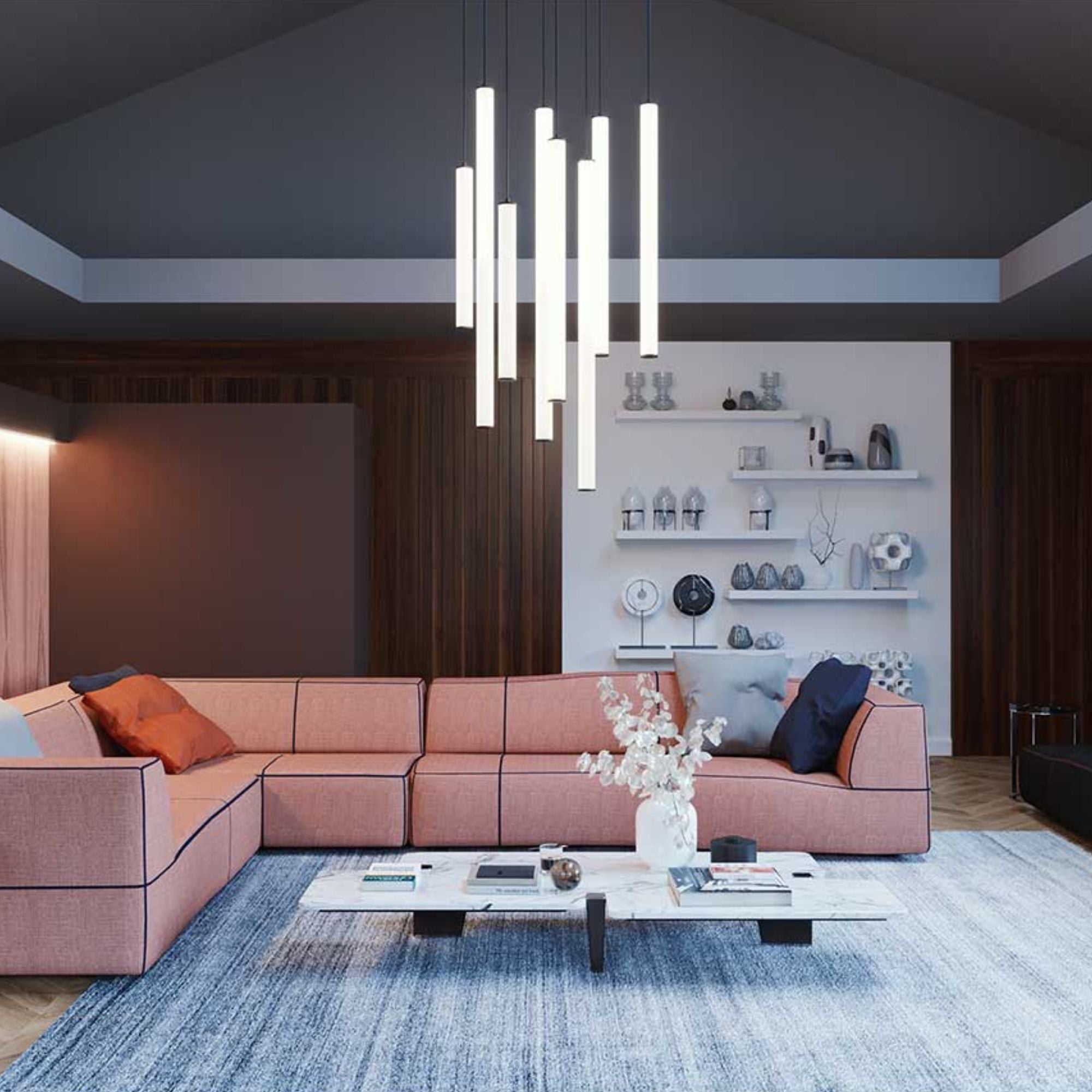 Caden 24 in. LED Pendant Light Satin Nickel Finish - Bees Lighting