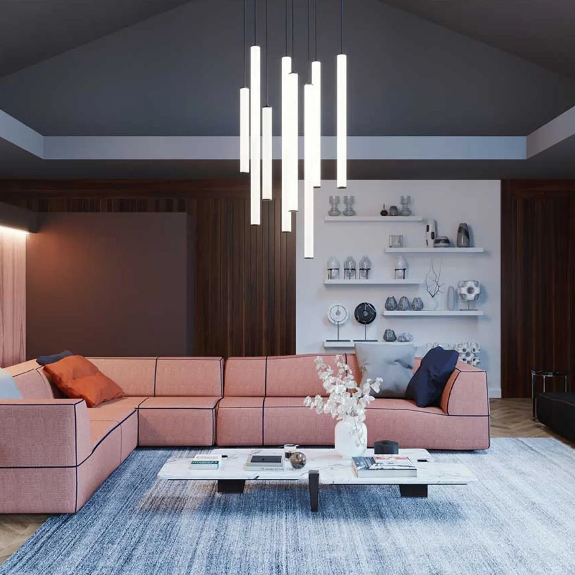 Caden 36" LED Linear Pendant, Black Finish - Bees Lighting