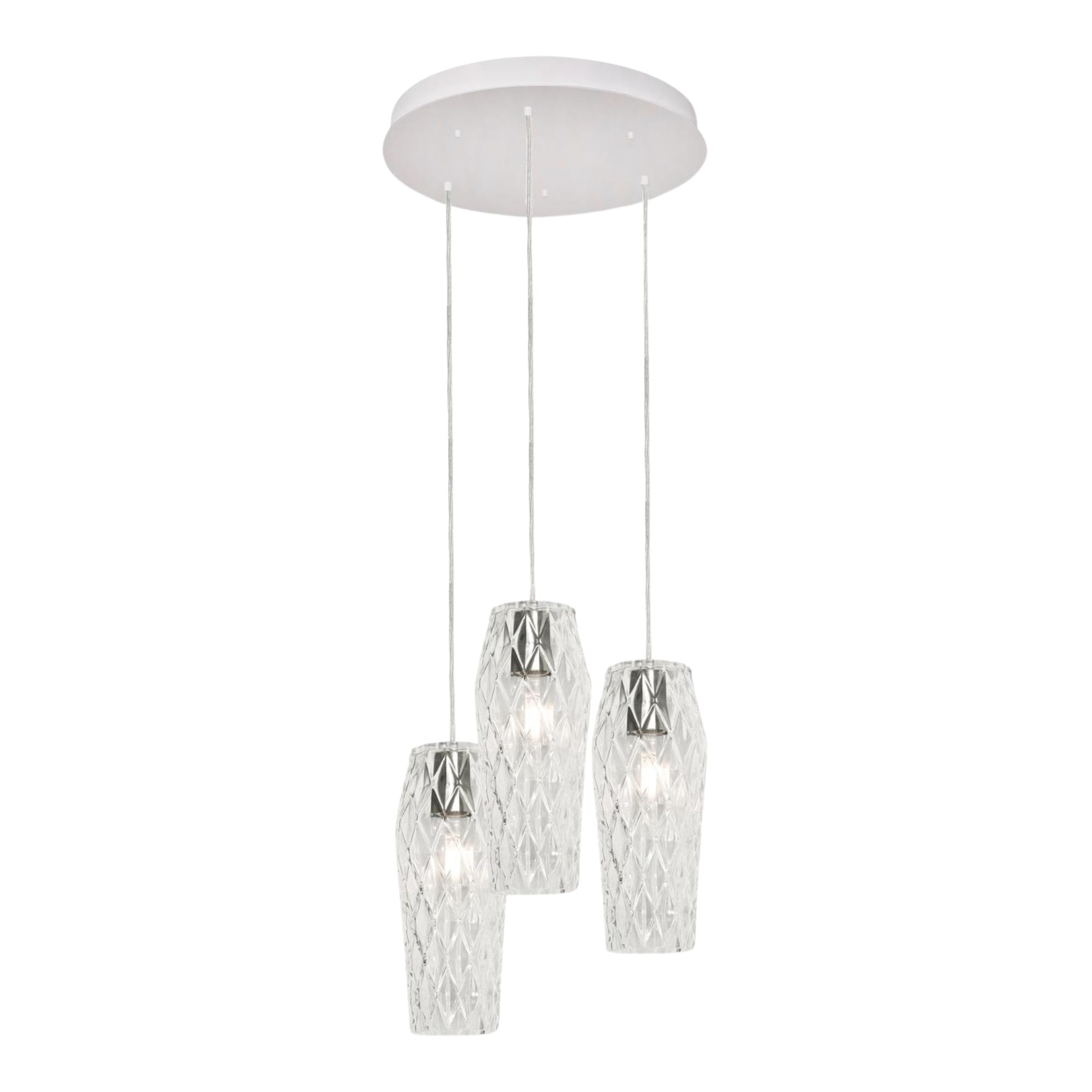 Candace 18 in. 3 Lights Pendant Light Satin Nickel Finish Clear Shade - Bees Lighting