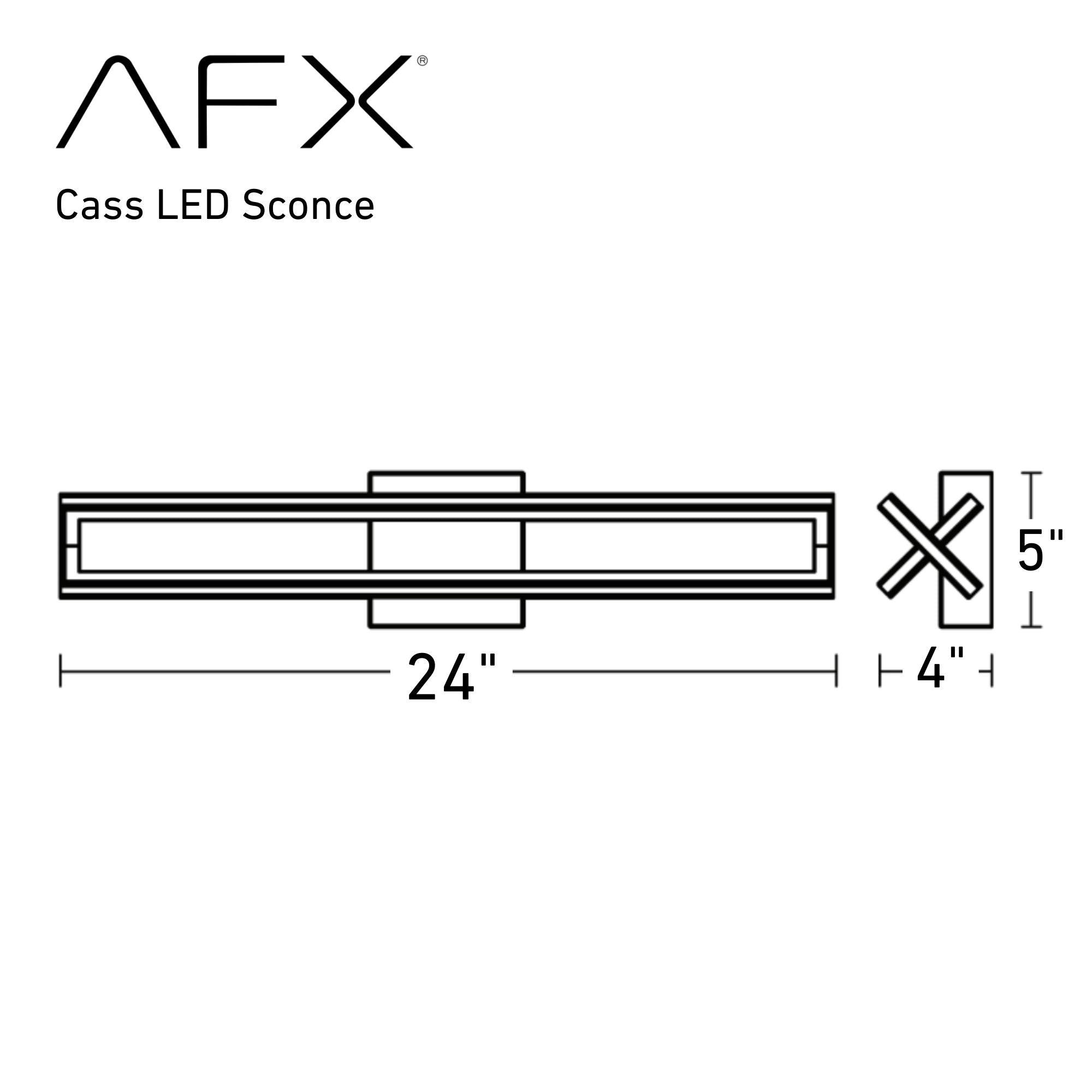 Cass 24 in. LED Bath Bar Black finish - Bees Lighting