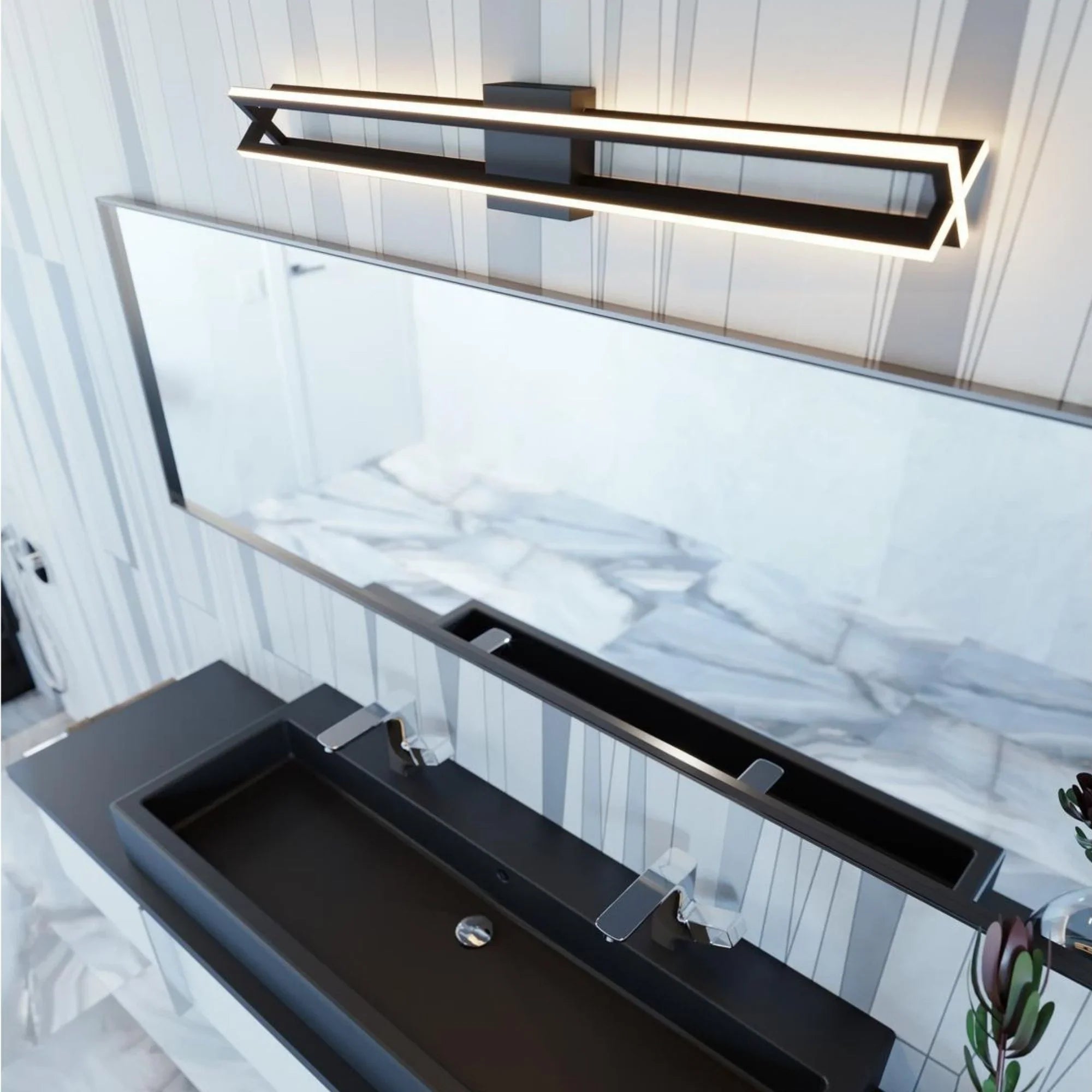 Cass 36" LED Vanity, Black Finish - Bees Lighting