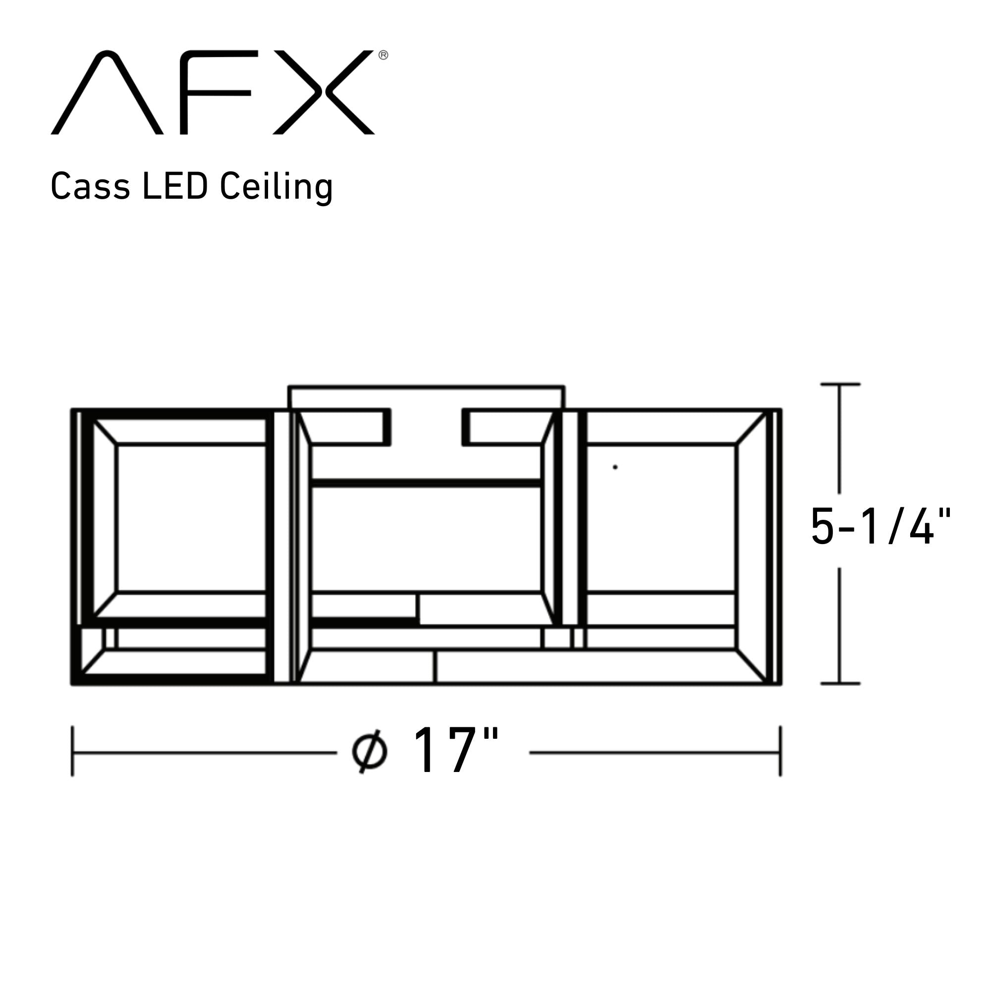 Cass 17 in. LED Flush Mount Light Black finish - Bees Lighting
