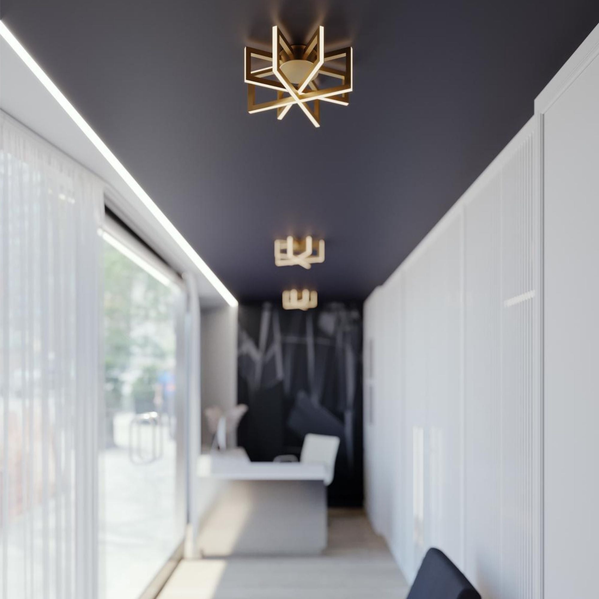 Cass 17 in. LED Flush Mount Light Black finish - Bees Lighting