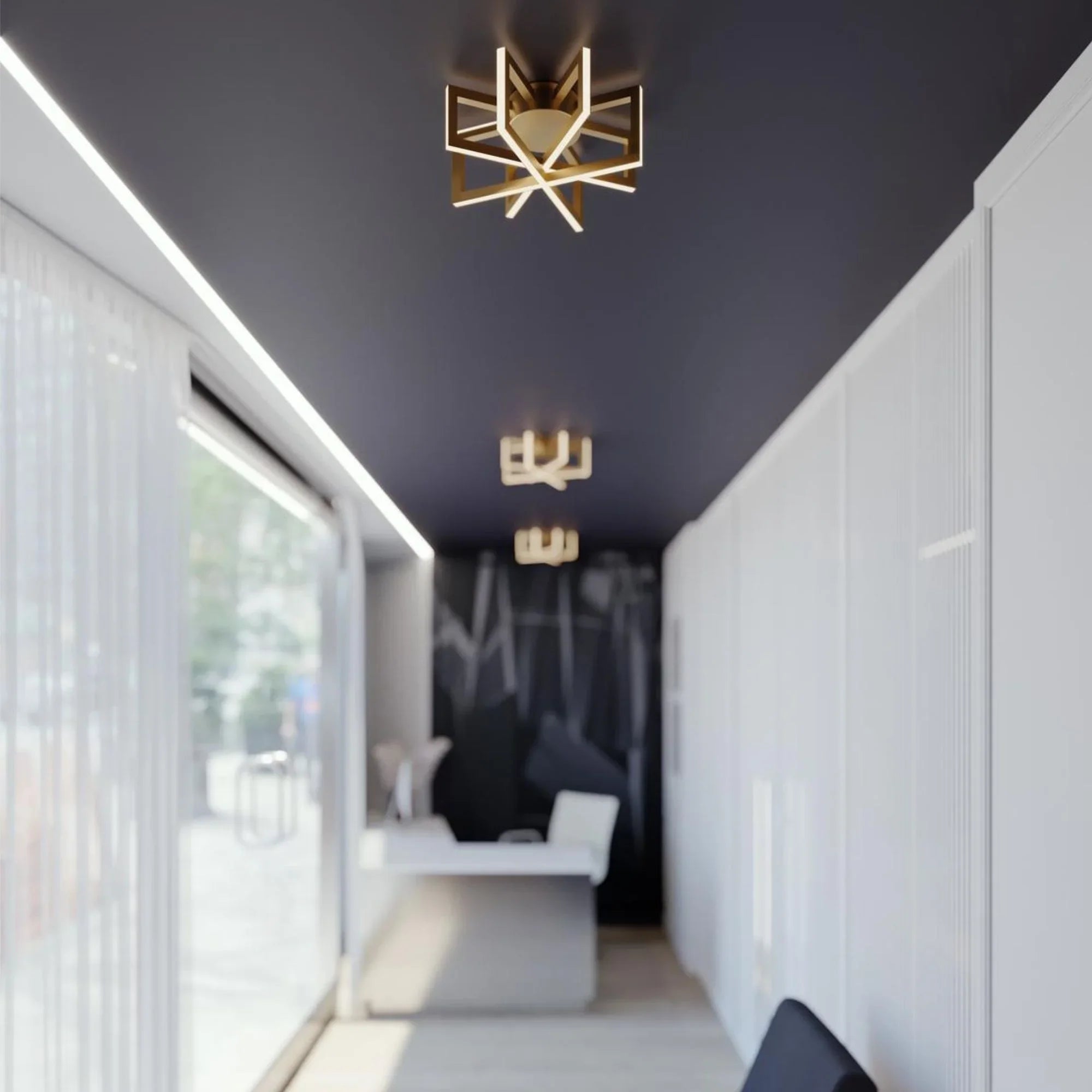 Cass 17" LED Semi-Flush Mount, Gold Finish - Bees Lighting